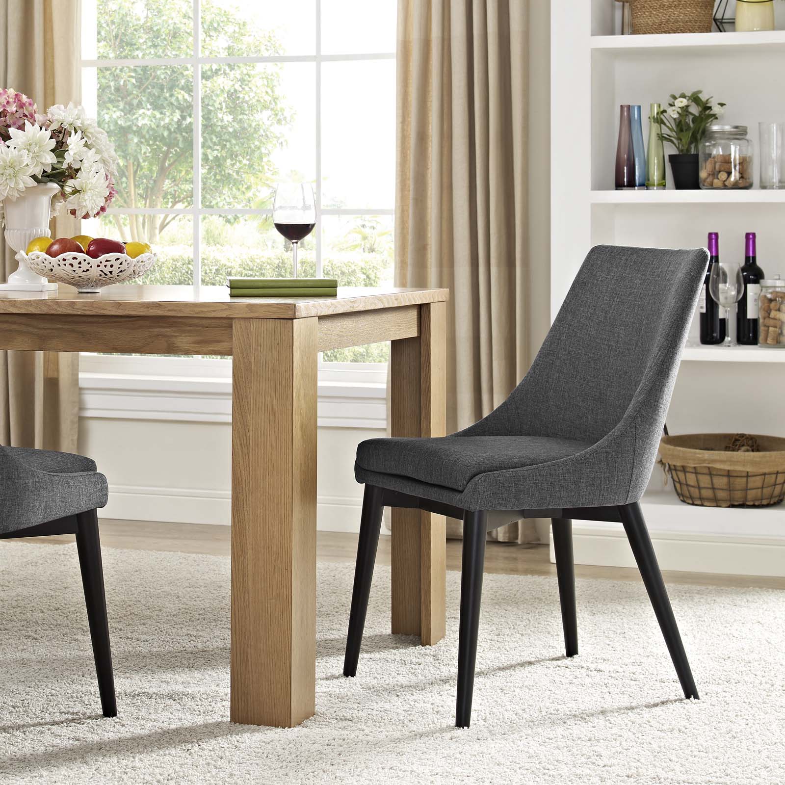 Modway Dining Chairs - Viscount Fabric Dining Chair Gray