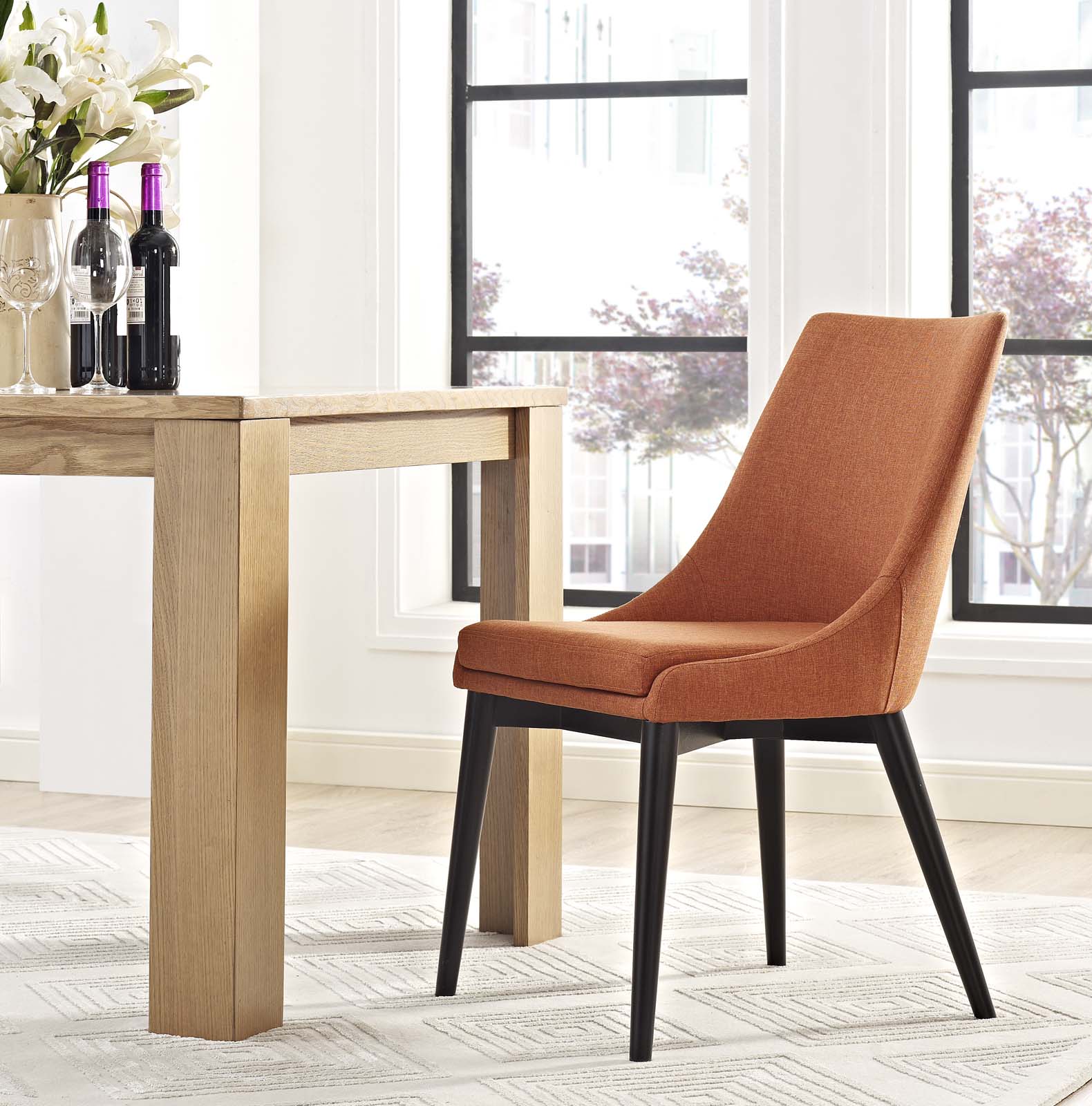 Viscount Fabric Dining Chair Orange