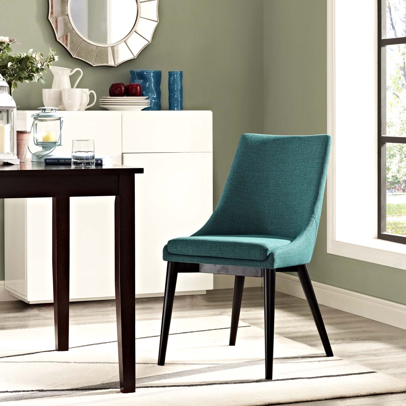 Modway Dining Chairs - Viscount Fabric Dining Chair Teal