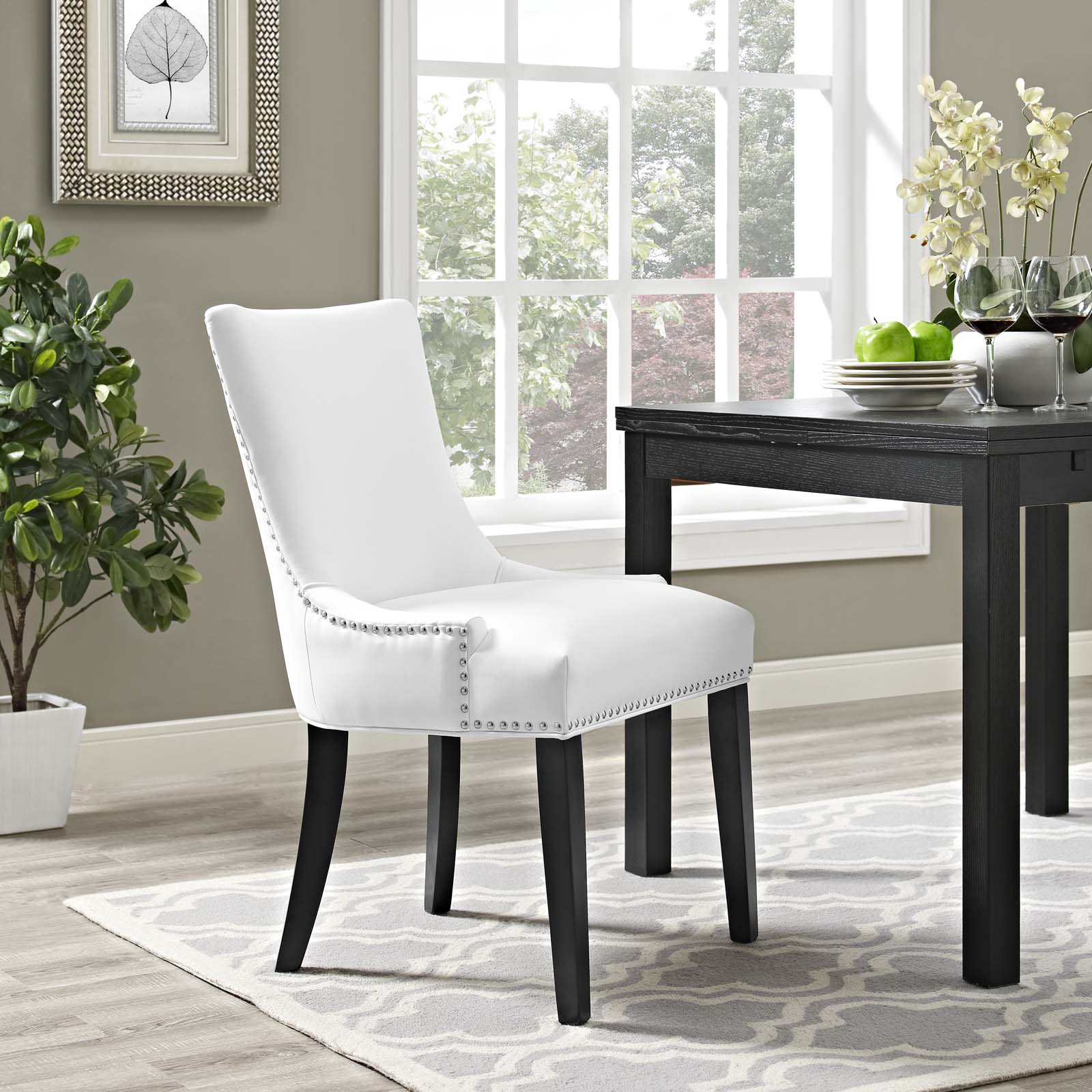 Modway Dining Chairs - Marquis Faux Leather Dining Chair White