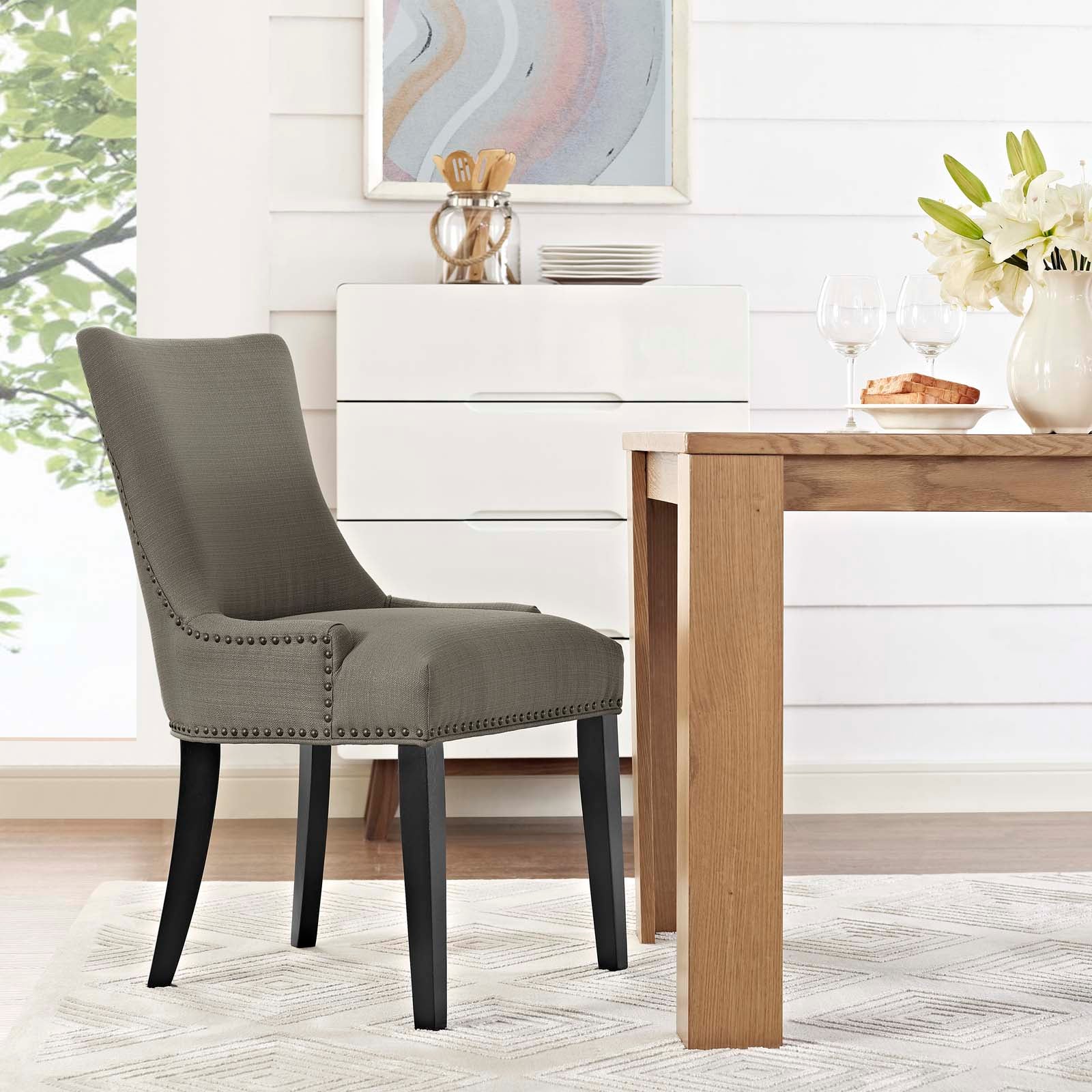 Modway Dining Chairs - Marquis Fabric Dining Chair Granite
