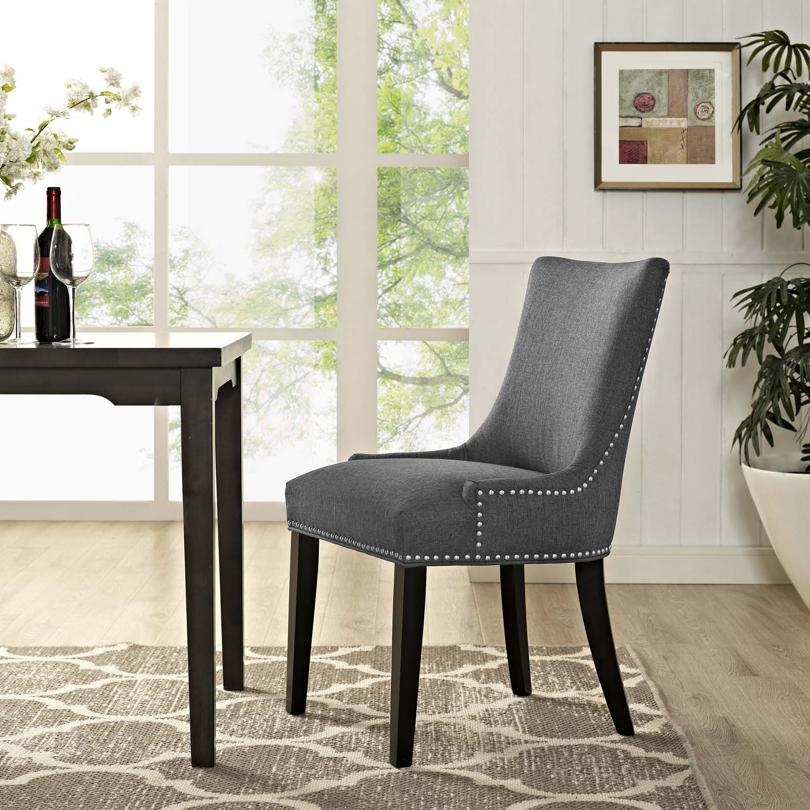 Modway Dining Chairs - Marquis Fabric Dining Chair Gray