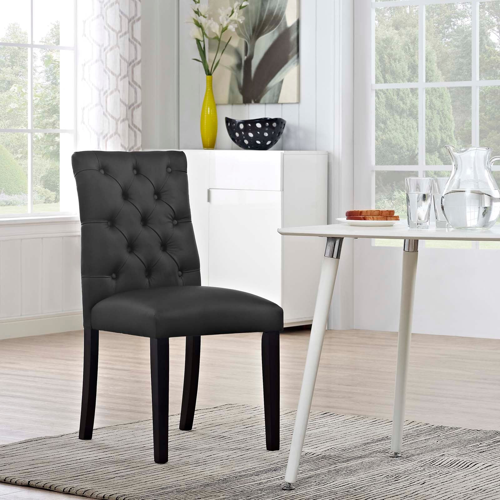 Modway Dining Chairs - Duchess Vinyl Dining Chair Black