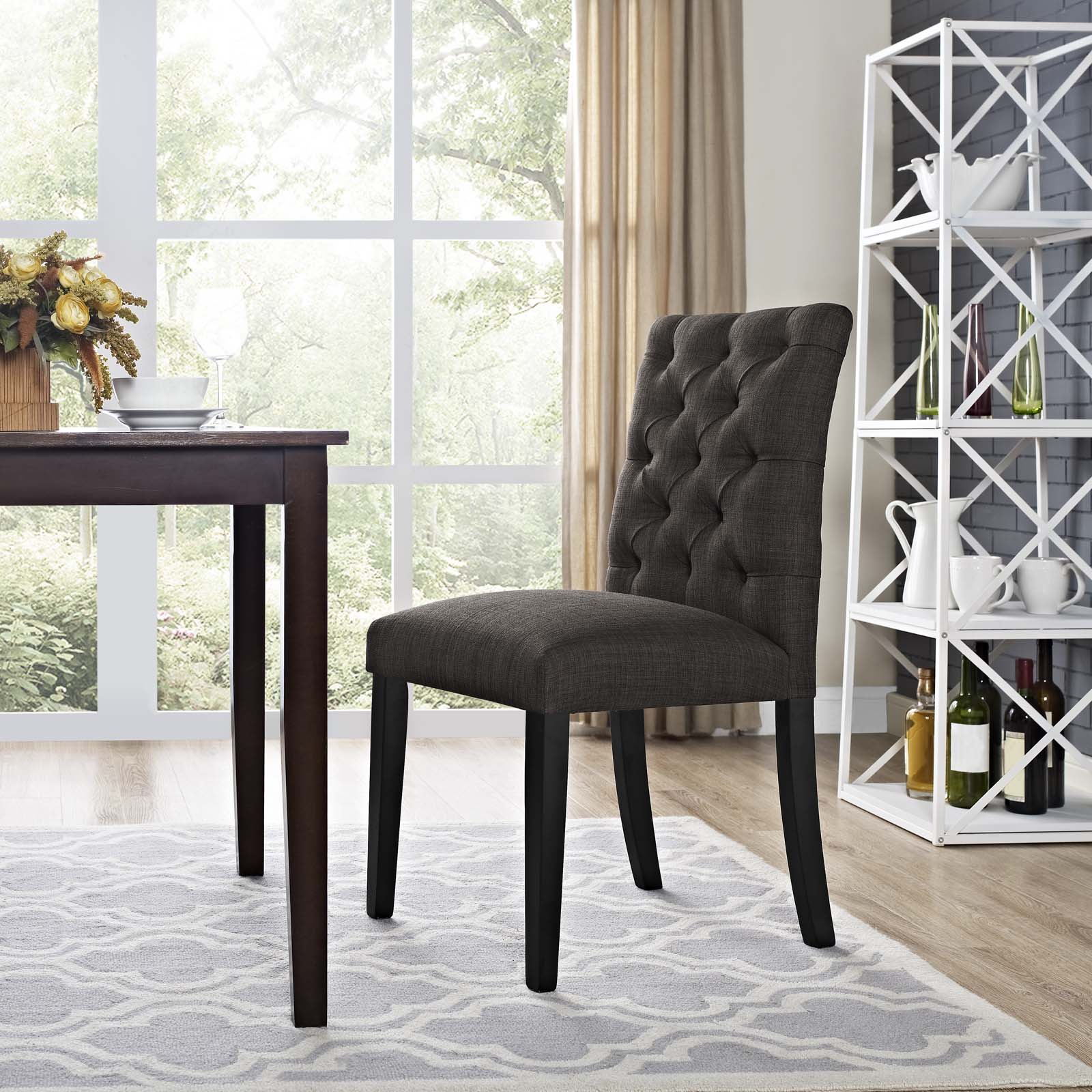 Modway Dining Chairs - Duchess Fabric Dining Chair Brown