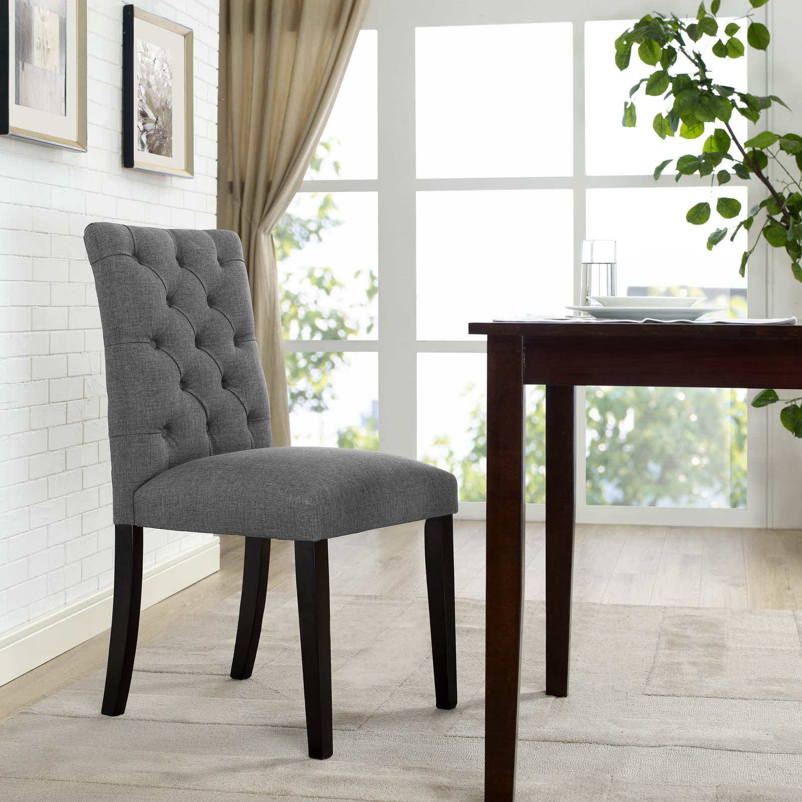 Modway Dining Chairs - Duchess Fabric Dining Chair Gray