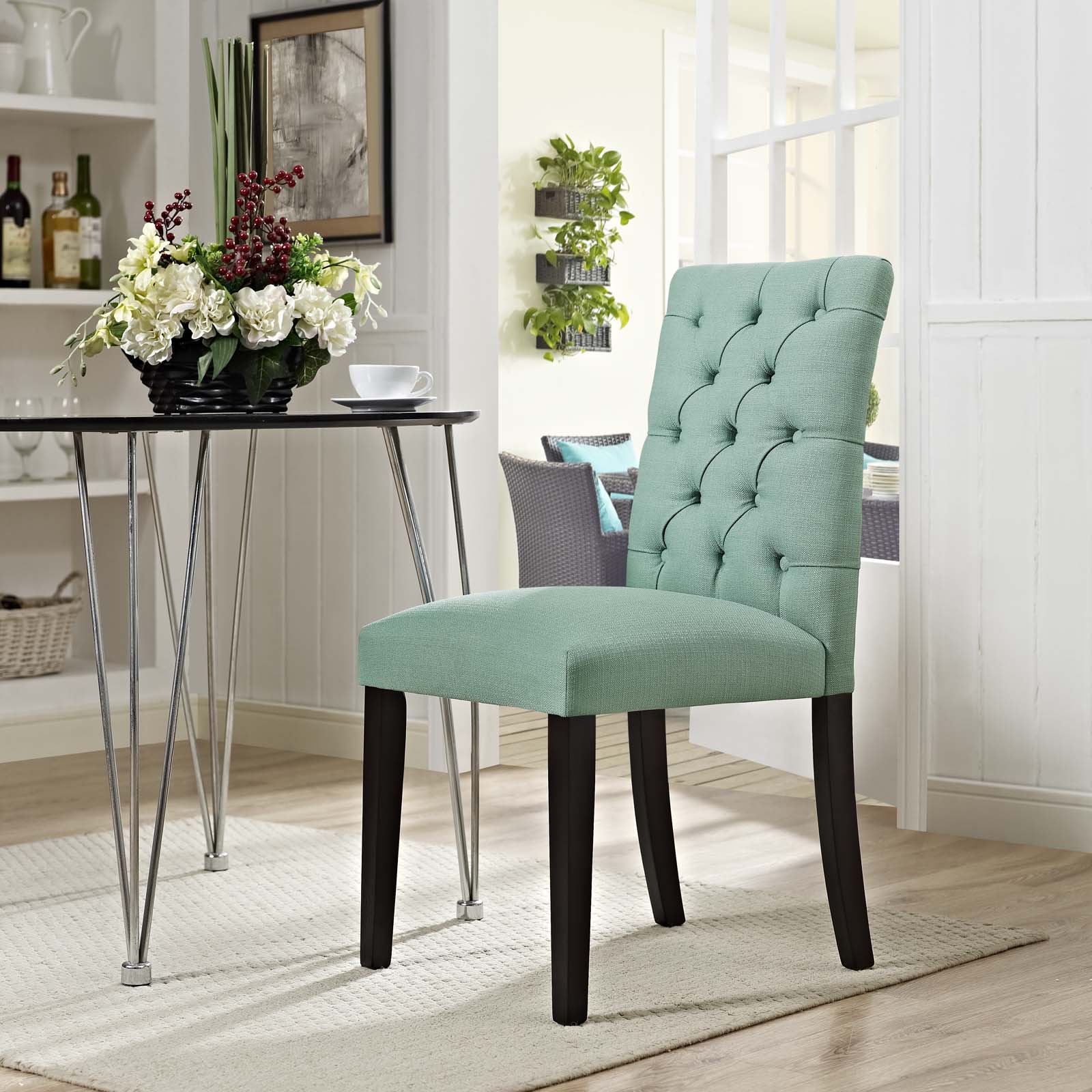 Modway Dining Chairs - Duchess Fabric Dining Chair Laguna