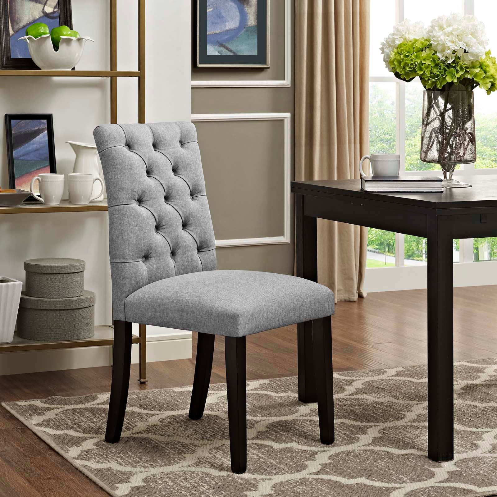 Modway Dining Chairs - Duchess Fabric Dining Chair Light Gray