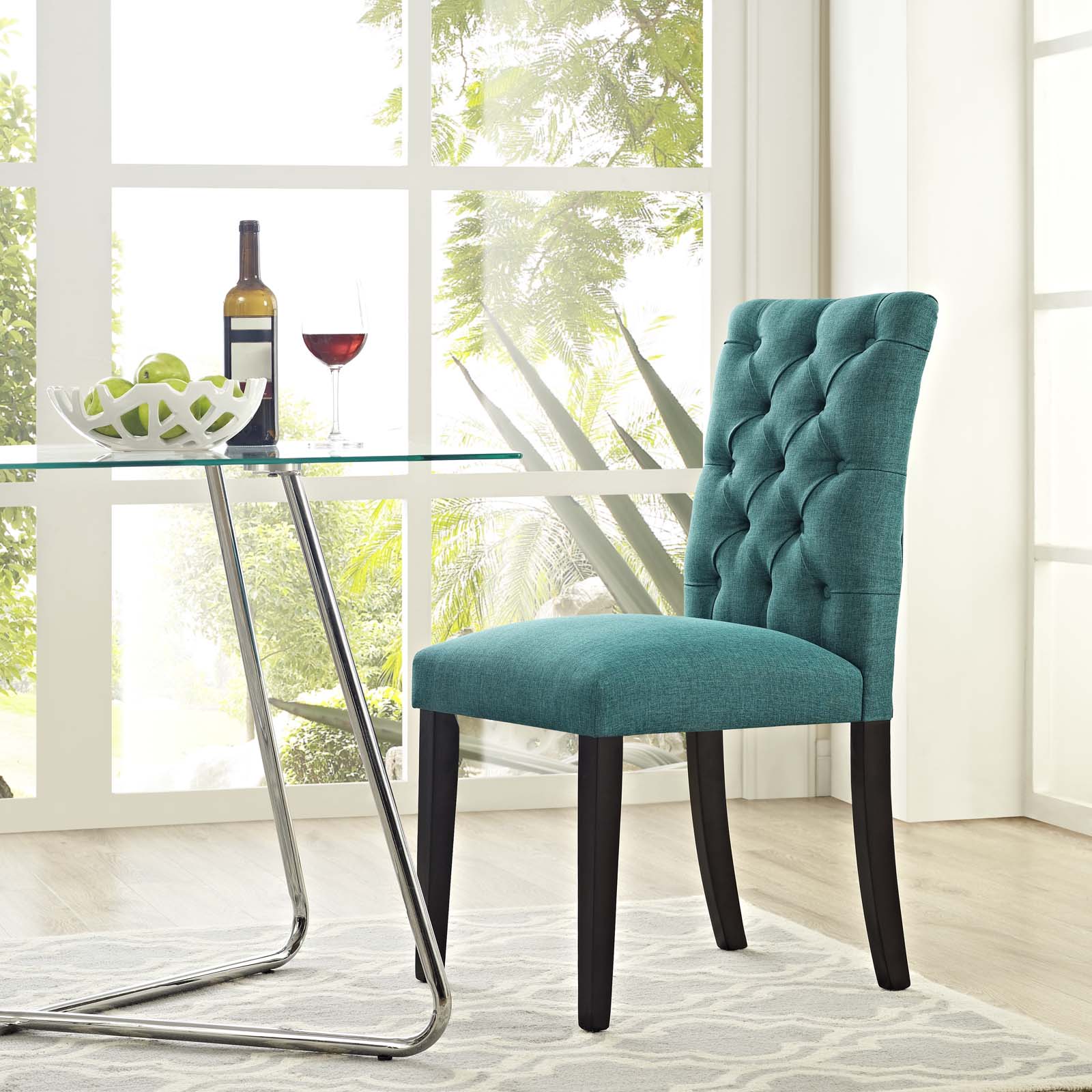 Modway Dining Chairs - Duchess Fabric Dining Chair Teal