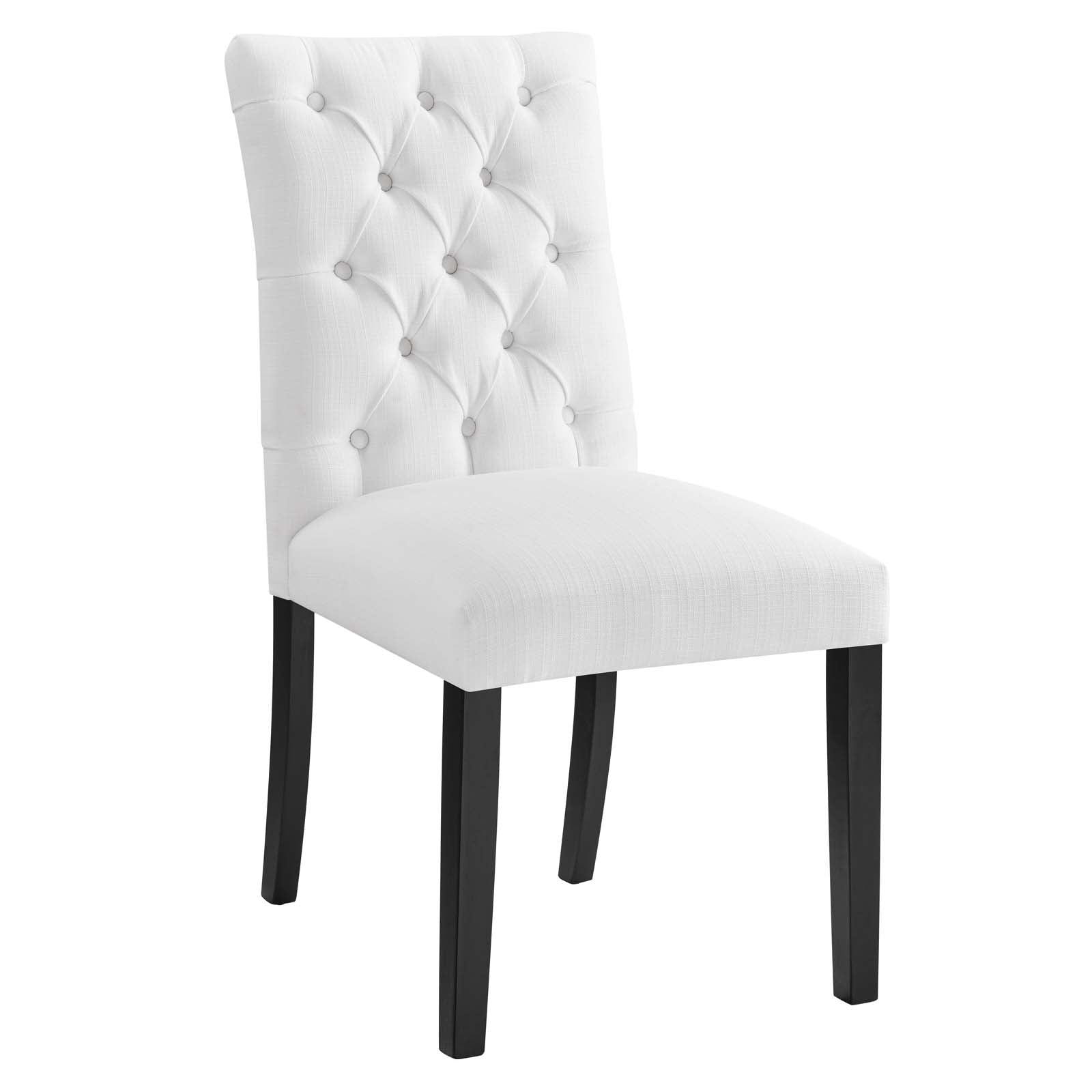 Modway Dining Chairs - Duchess-Button-Tufted-Fabric-Dining-Chair-White