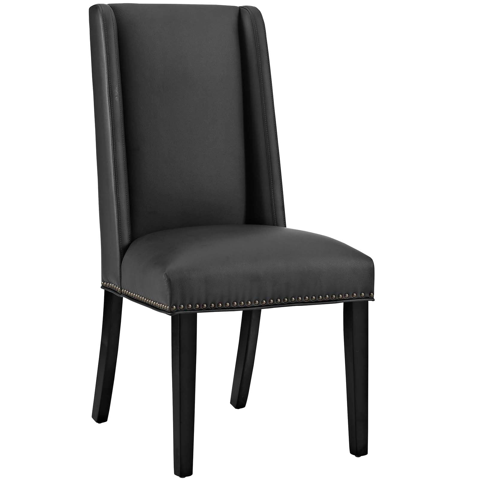 Modway Dining Chairs - Baron Vinyl Dining Chair Black