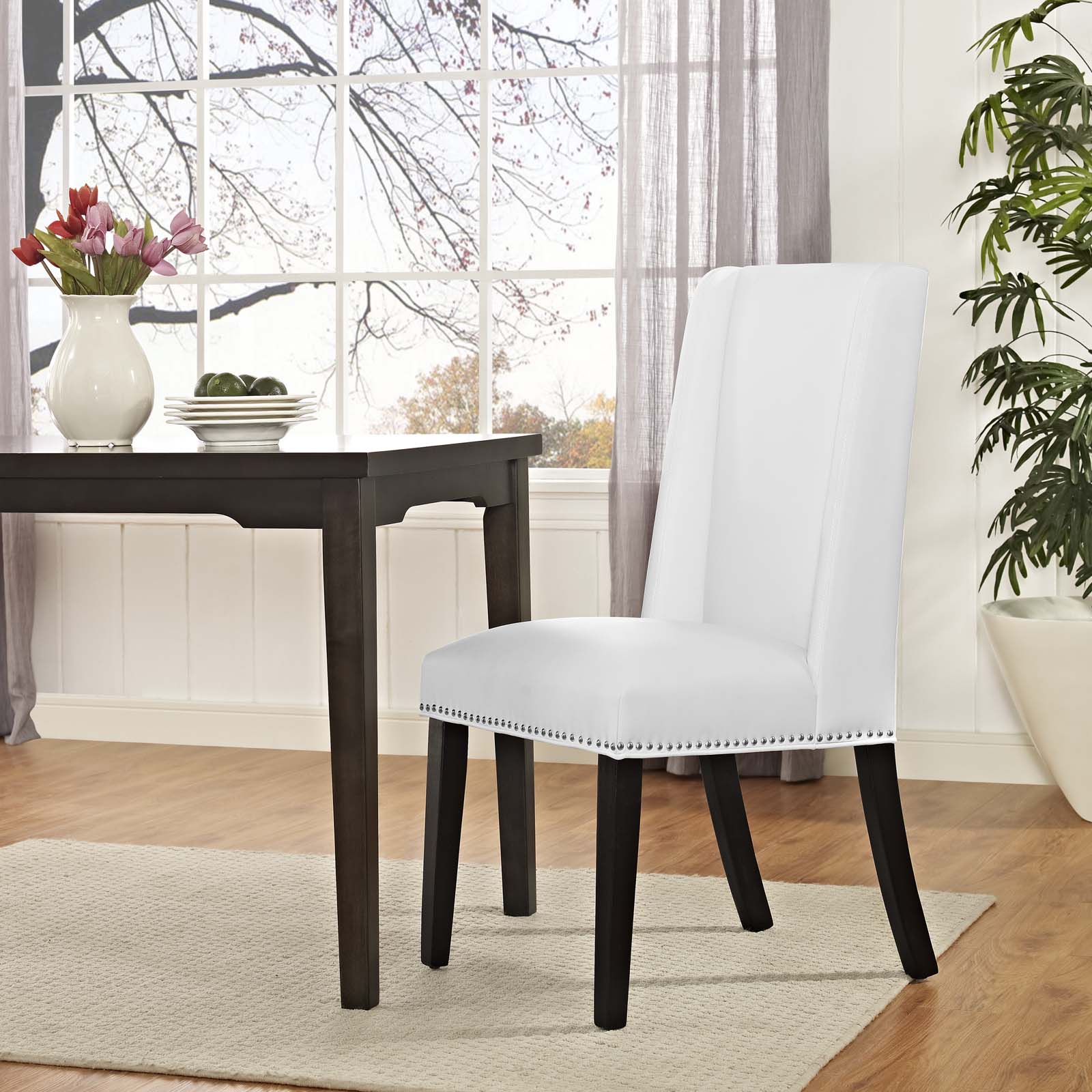 Modway Dining Chairs - Baron Vinyl Dining Chair White