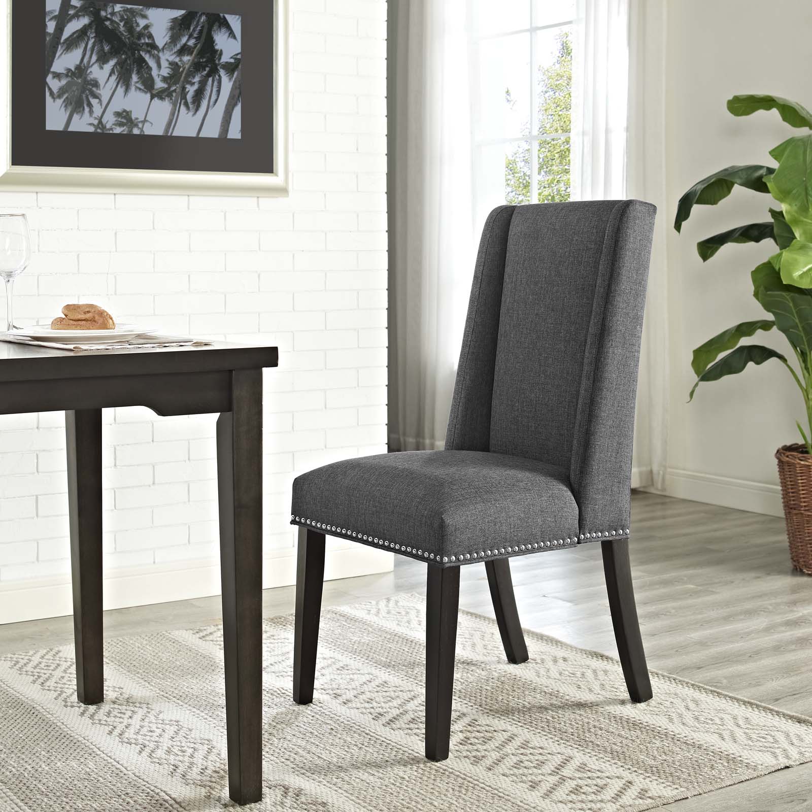 Modway Dining Chairs - Baron Fabric Dining Chair Gray