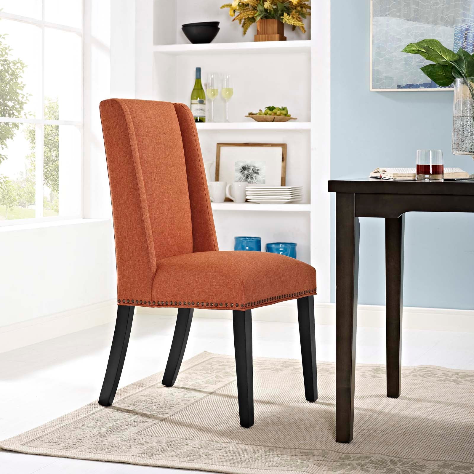 Modway Dining Chairs - Baron Fabric Dining Chair Orange