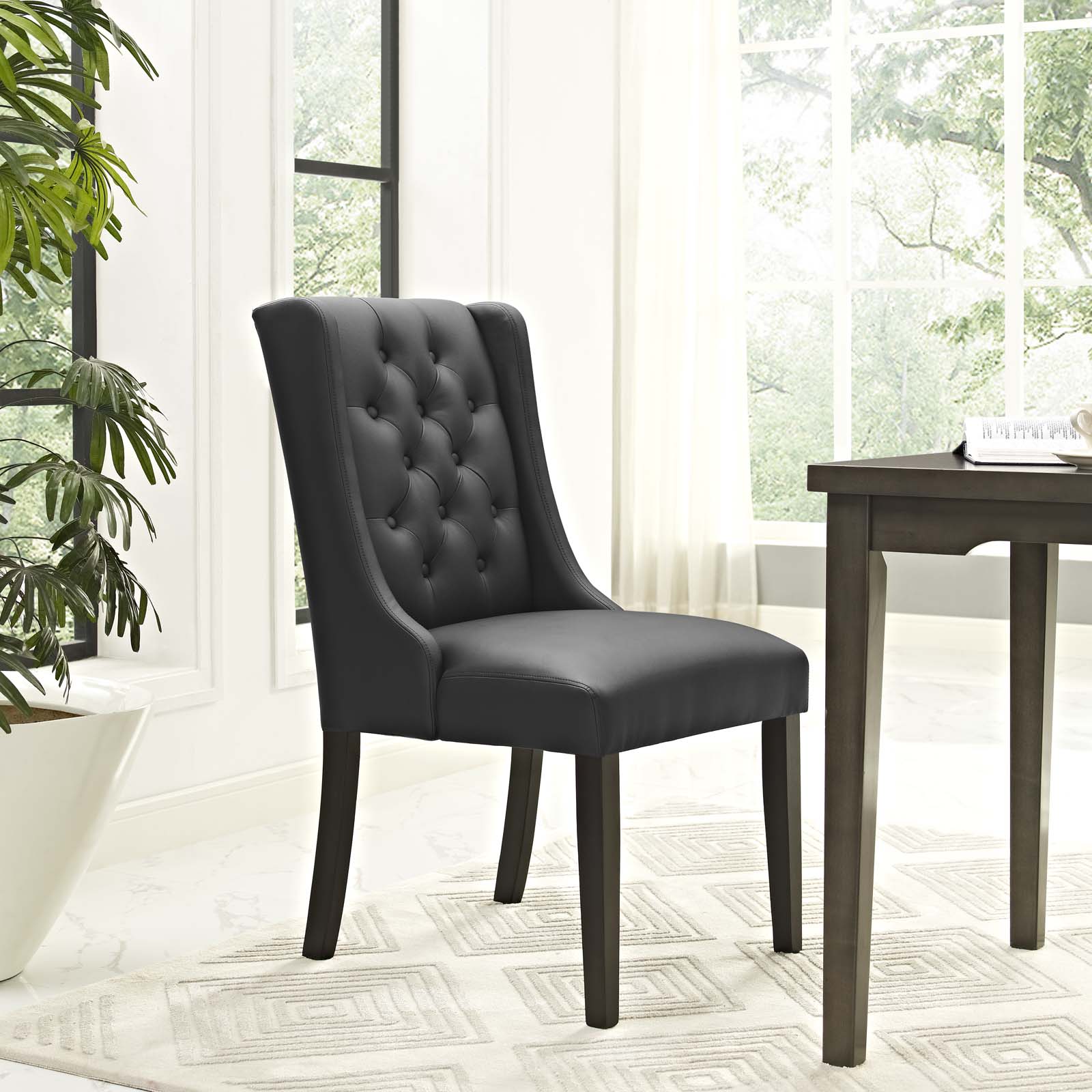Modway Dining Chairs - Baronet Vinyl 38.5 " H Dining Chair Black
