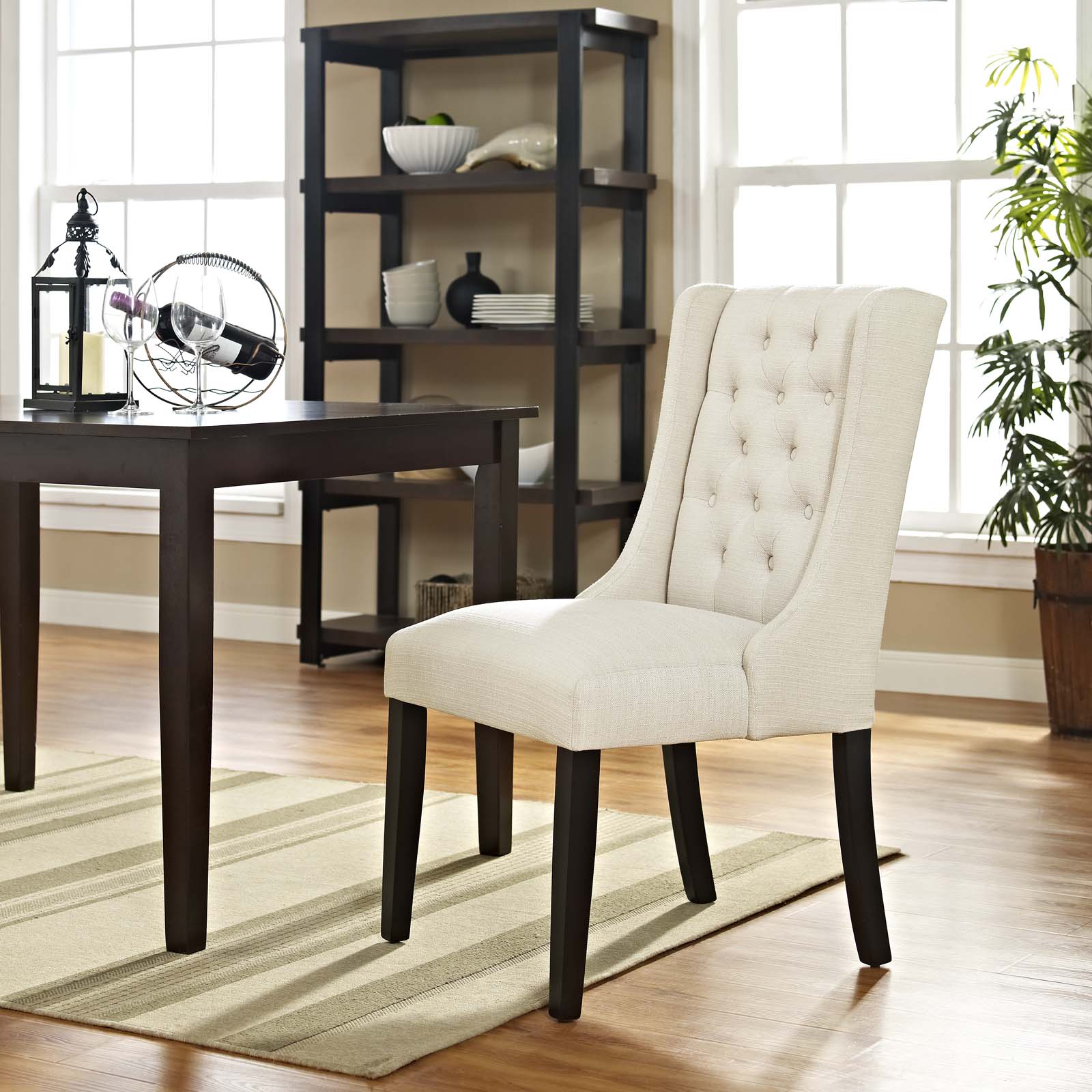 Modway Dining Chairs - Baronet Fabric Dining Chair Beige