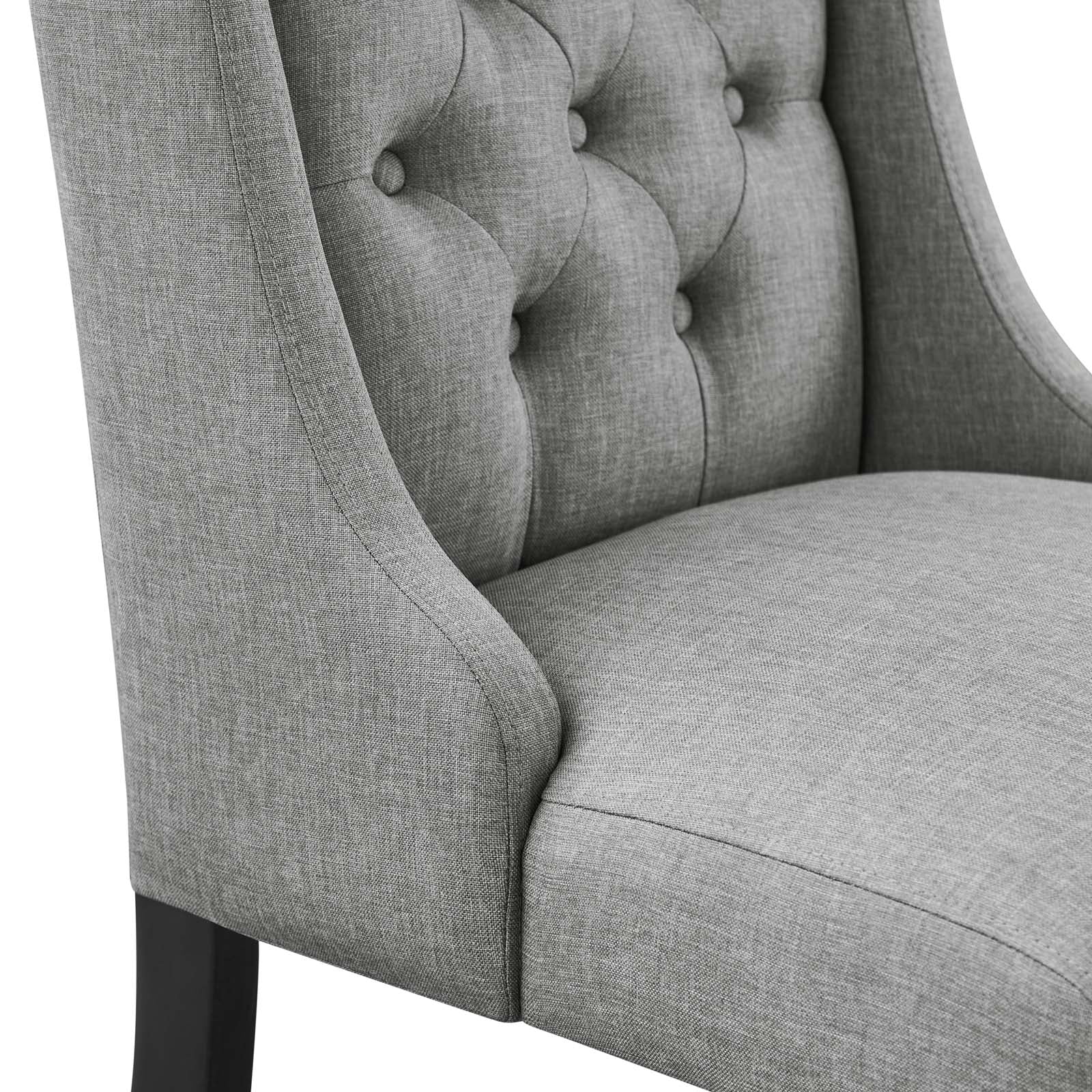 Modway Dining Chairs - Baronet Button Tufted Fabric Dining Chair Light Gray