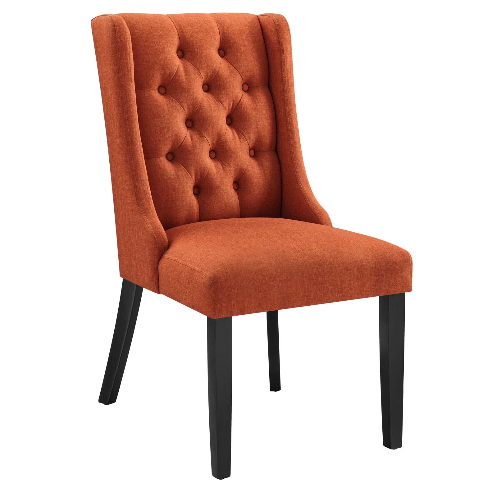 Modway Dining Chairs - Baronet Button Tufted Fabric Dining Chair Orange