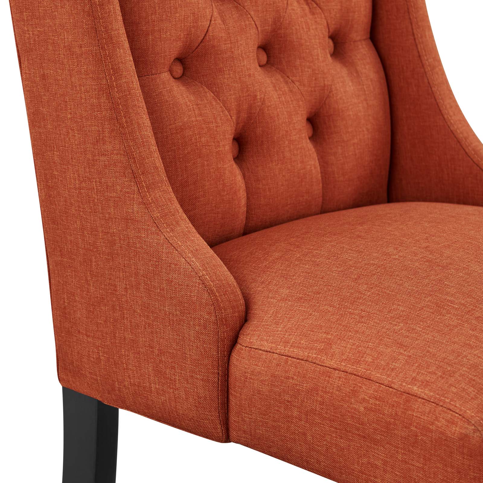 Modway Dining Chairs - Baronet Button Tufted Fabric Dining Chair Orange