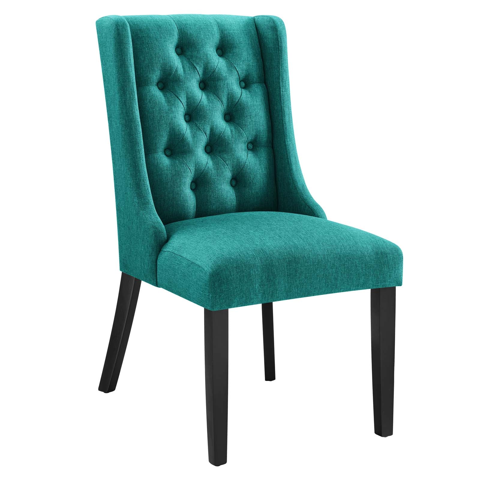 Modway Dining Chairs - Baronet Button Tufted Fabric Dining Chair Teal