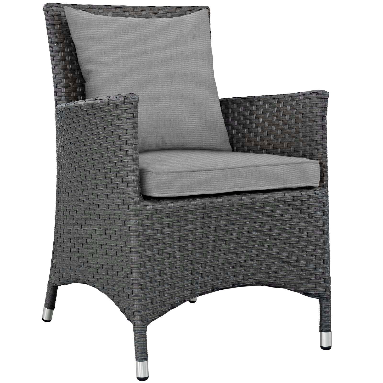 Modway Outdoor Dining Sets - Sojourn 4 Piece Outdoor Patio Sunbrella Dining Set Canvas Gray