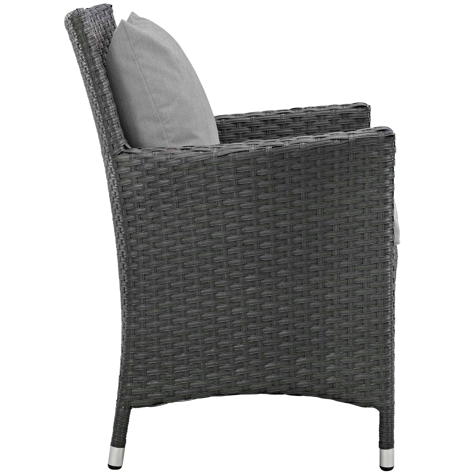 Modway Outdoor Dining Sets - Sojourn 4 Piece Outdoor Patio Sunbrella Dining Set Canvas Gray