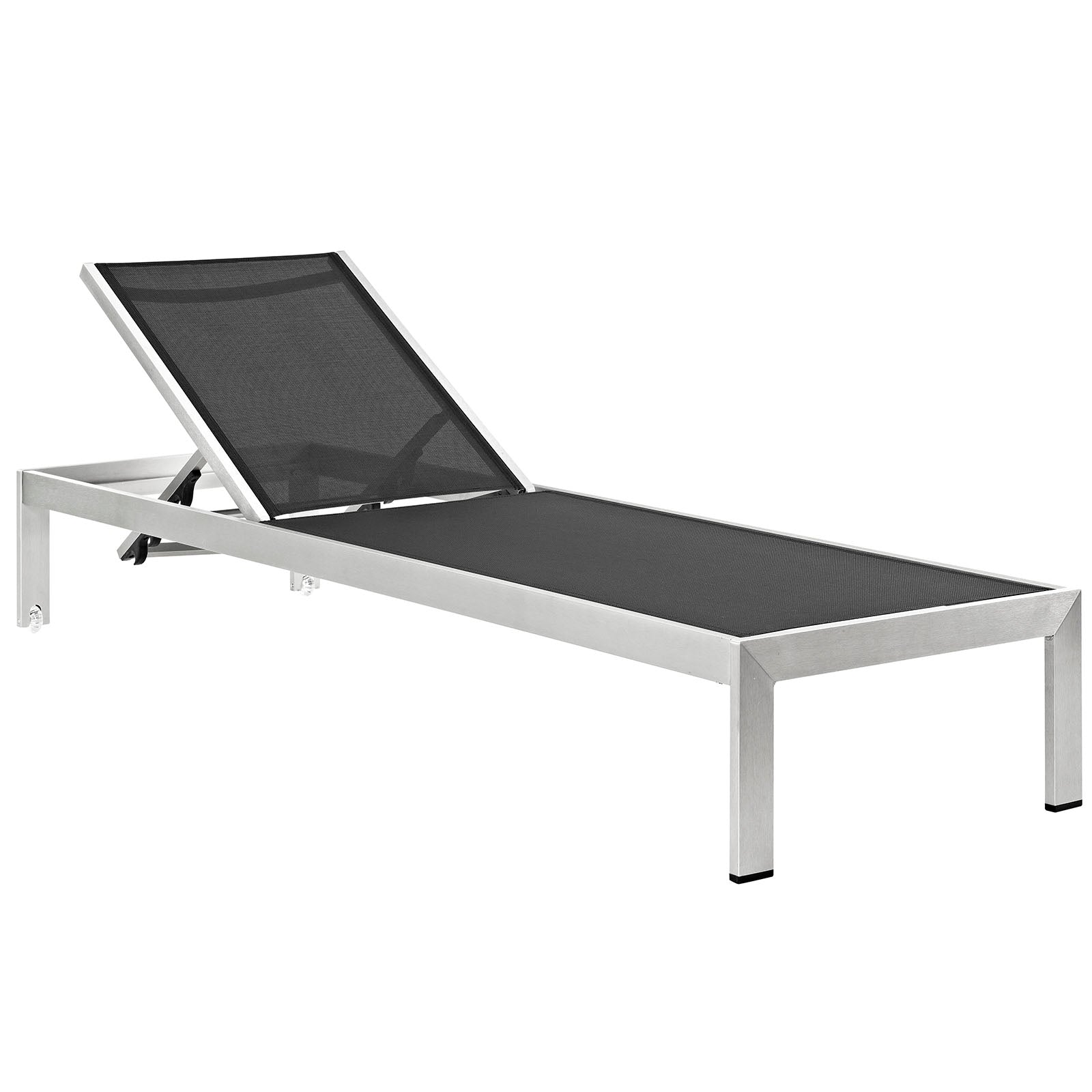Modway Outdoor Loungers - Shore Outdoor Mesh Chaise Silver & Black