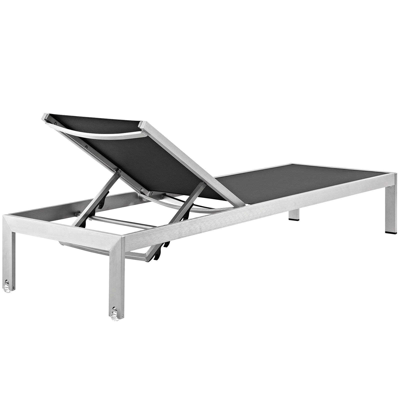 Modway Outdoor Loungers - Shore Outdoor Mesh Chaise Silver & Black