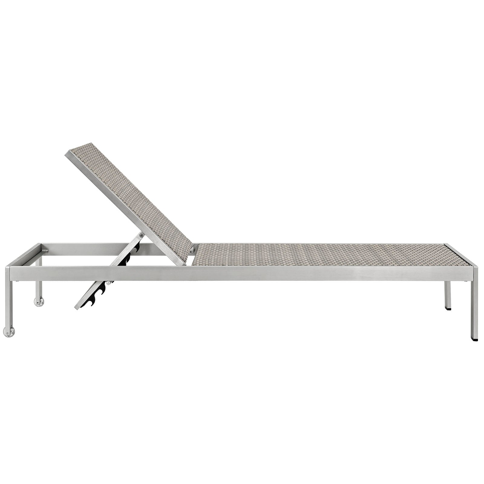Modway Outdoor Loungers - Shore 76" Outdoor Chaise Silver & Gray