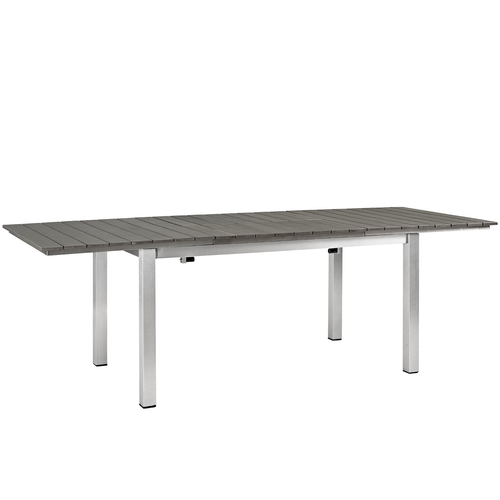 Modway Outdoor Dining Tables - Shore Outdoor Extendable Dining Table Silver & Gray