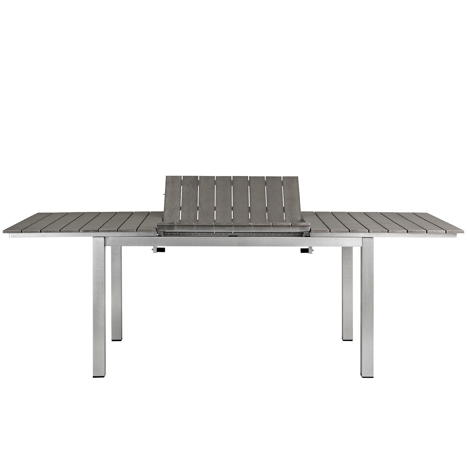 Modway Outdoor Dining Tables - Shore Outdoor Extendable Dining Table Silver & Gray