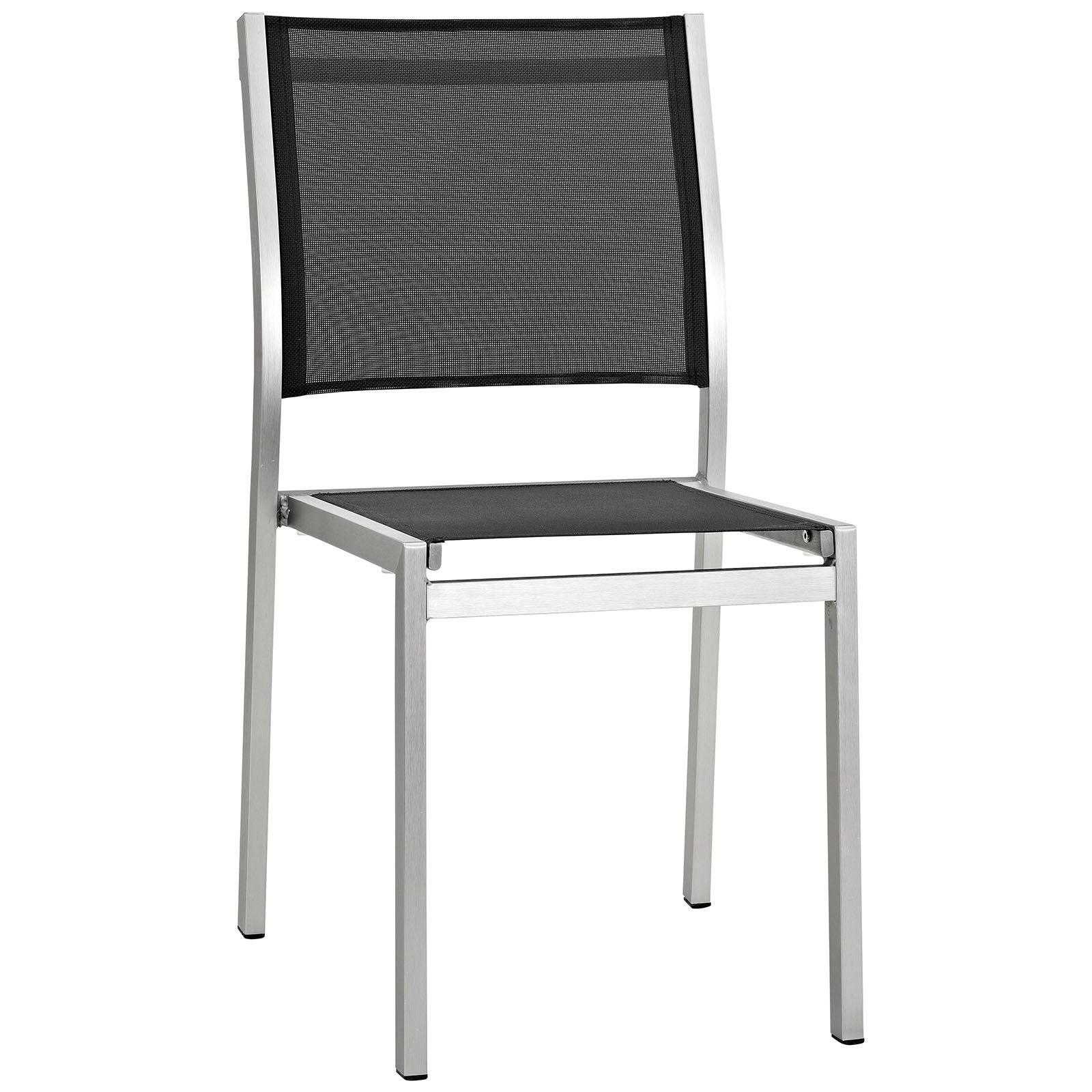 Modway Outdoor Dining Chairs - Shore Outdoor Side Chair Silver & Black