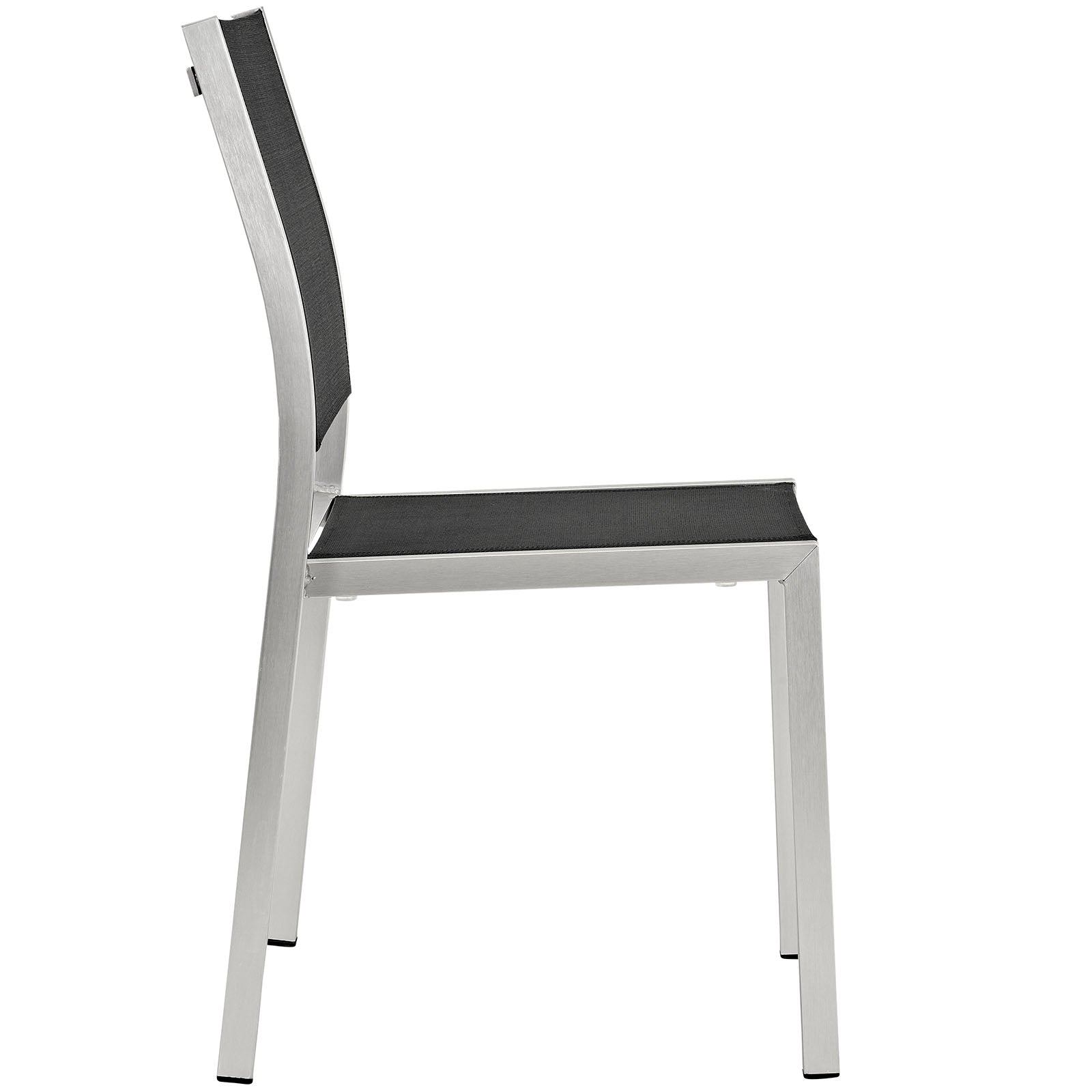 Modway Outdoor Dining Chairs - Shore Outdoor Side Chair Silver & Black