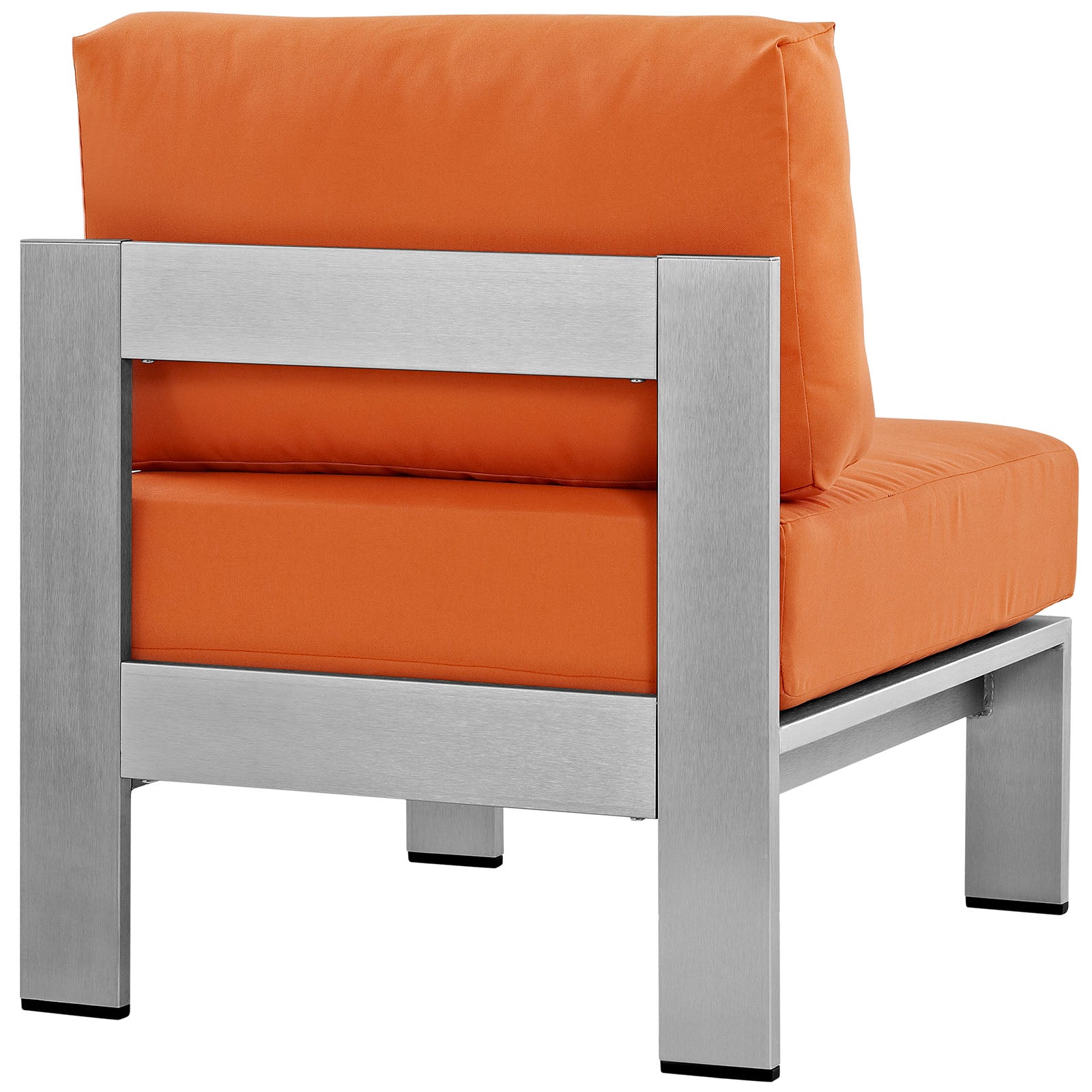 Modway Outdoor Chairs - Shore Armless Outdoor Patio Aluminum Chair Silver Orange