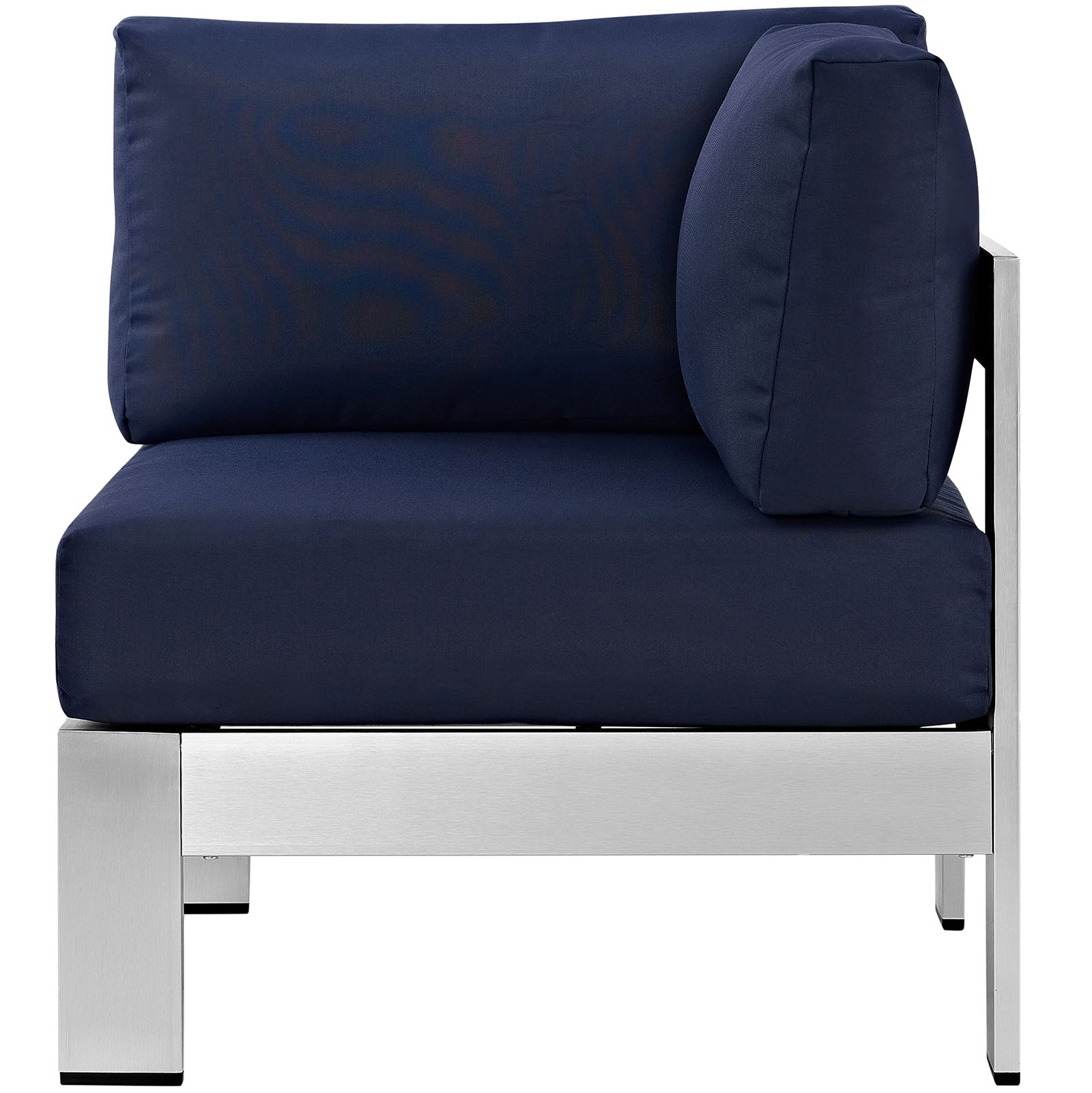 Modway Outdoor Chairs - Shore Outdoor Corner Sofa Navy & Silver