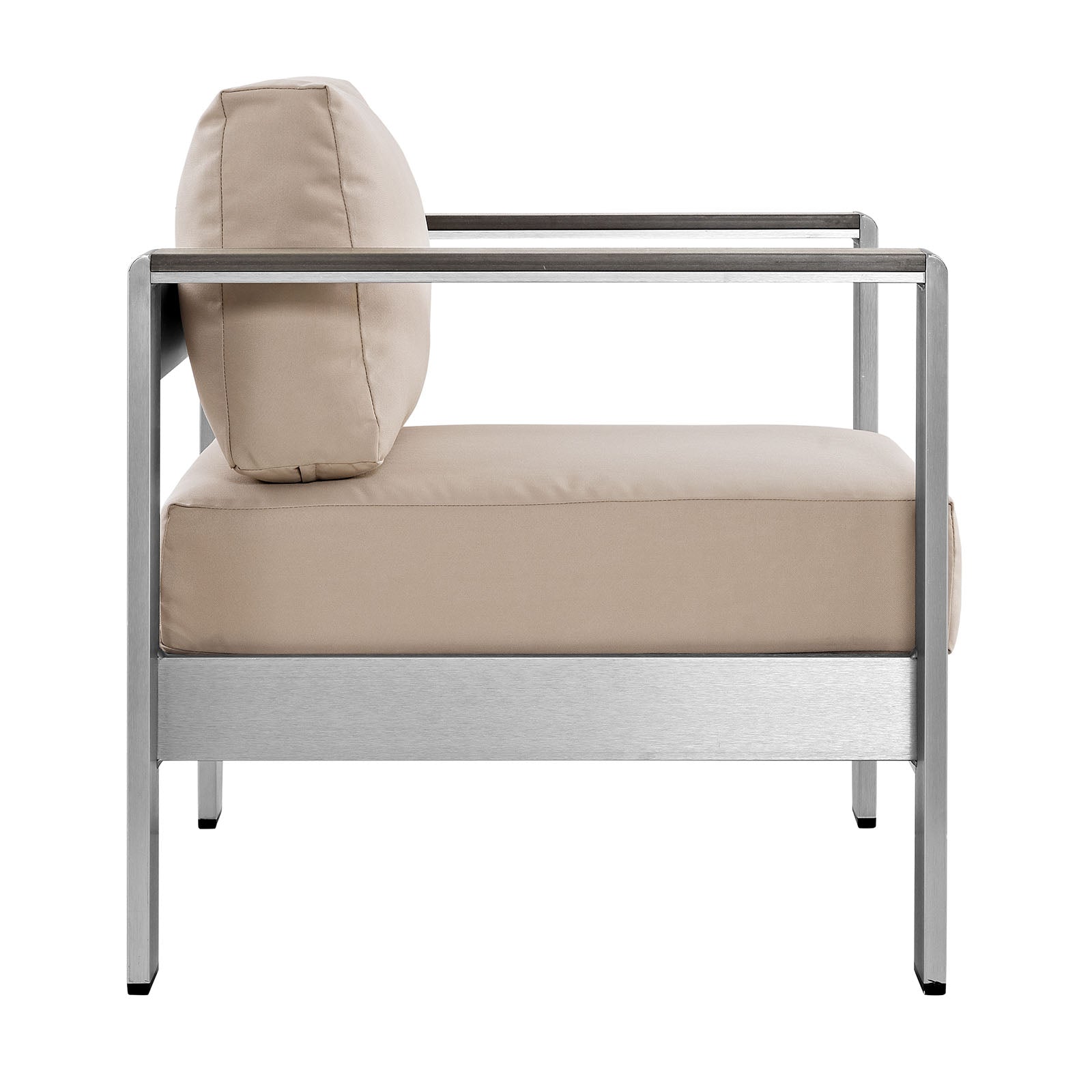 Modway Outdoor Chairs - Shore Outdoor Armchair Beige & Silver