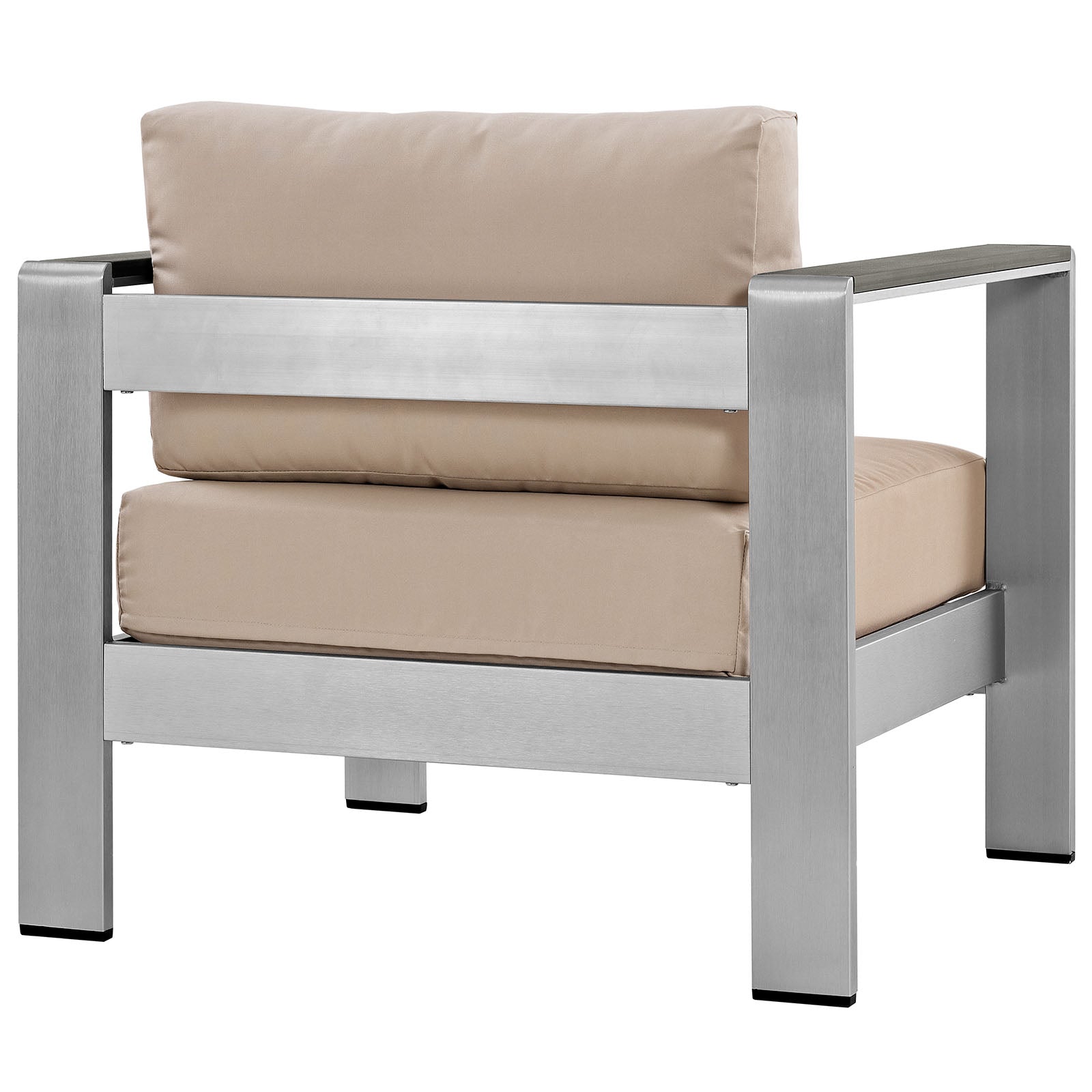 Modway Outdoor Chairs - Shore Outdoor Armchair Beige & Silver