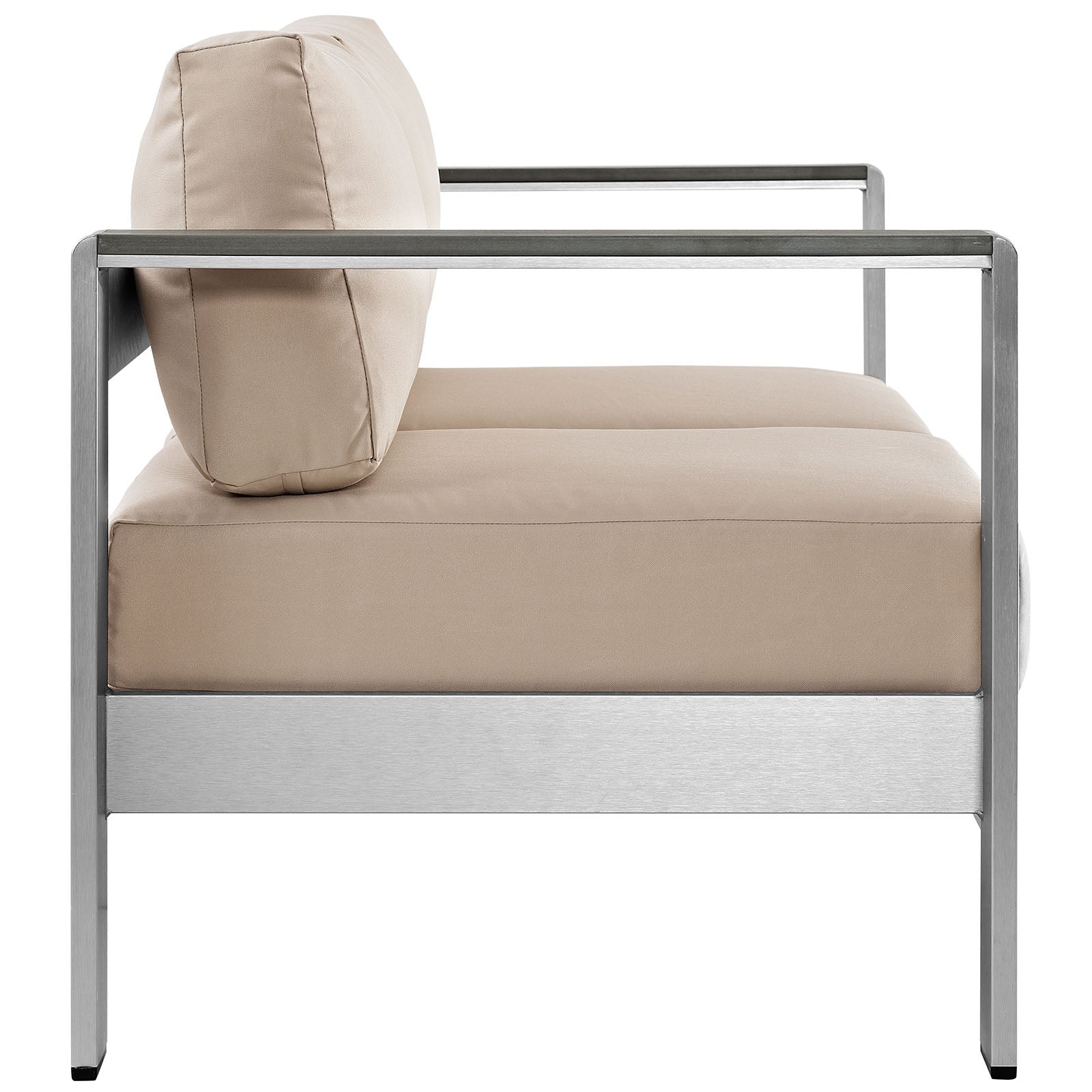 Modway Outdoor Sofas - Shore Loveseat Silver & Beige