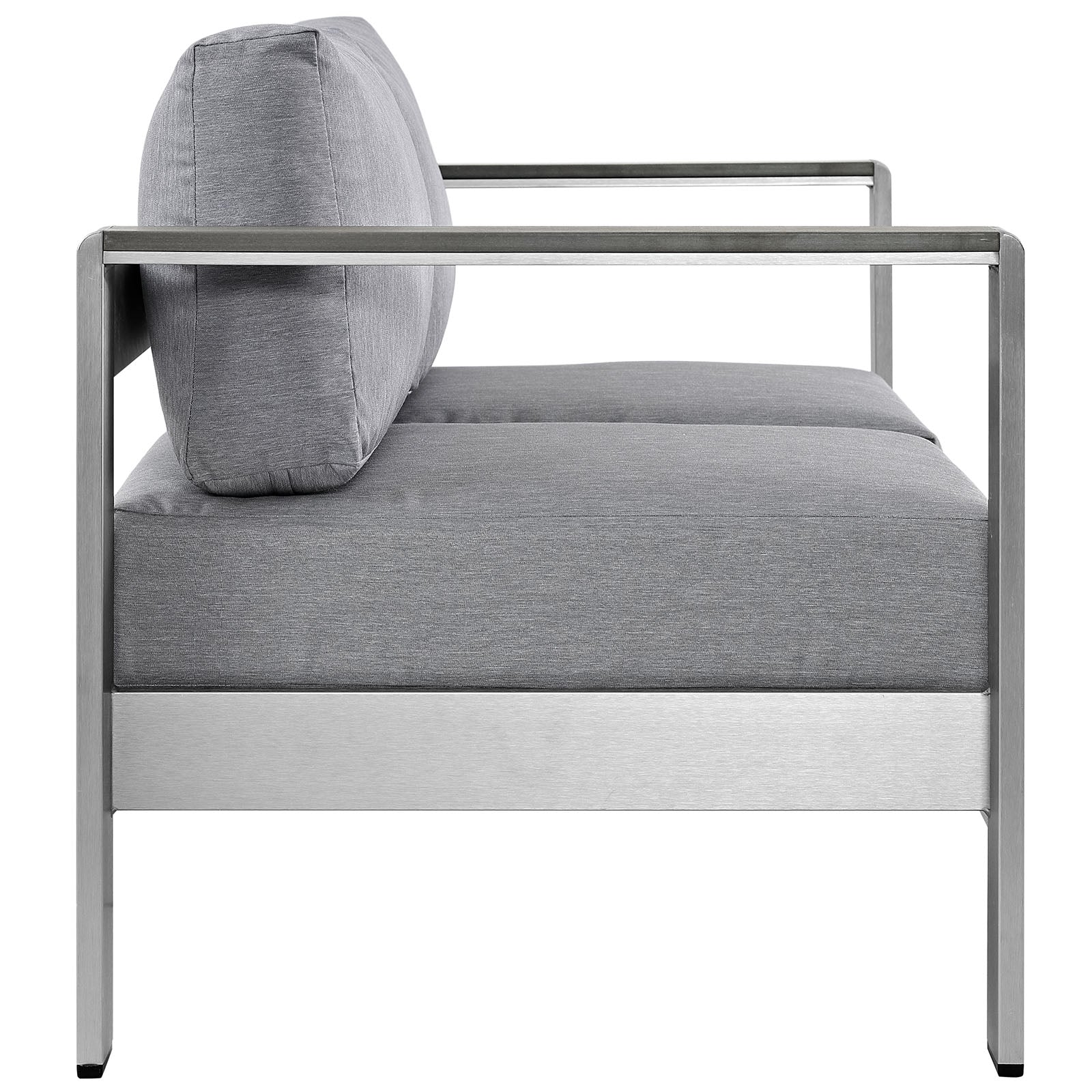 Modway Outdoor Sofas - Shore Outdoor Loveseat Gray & Silver