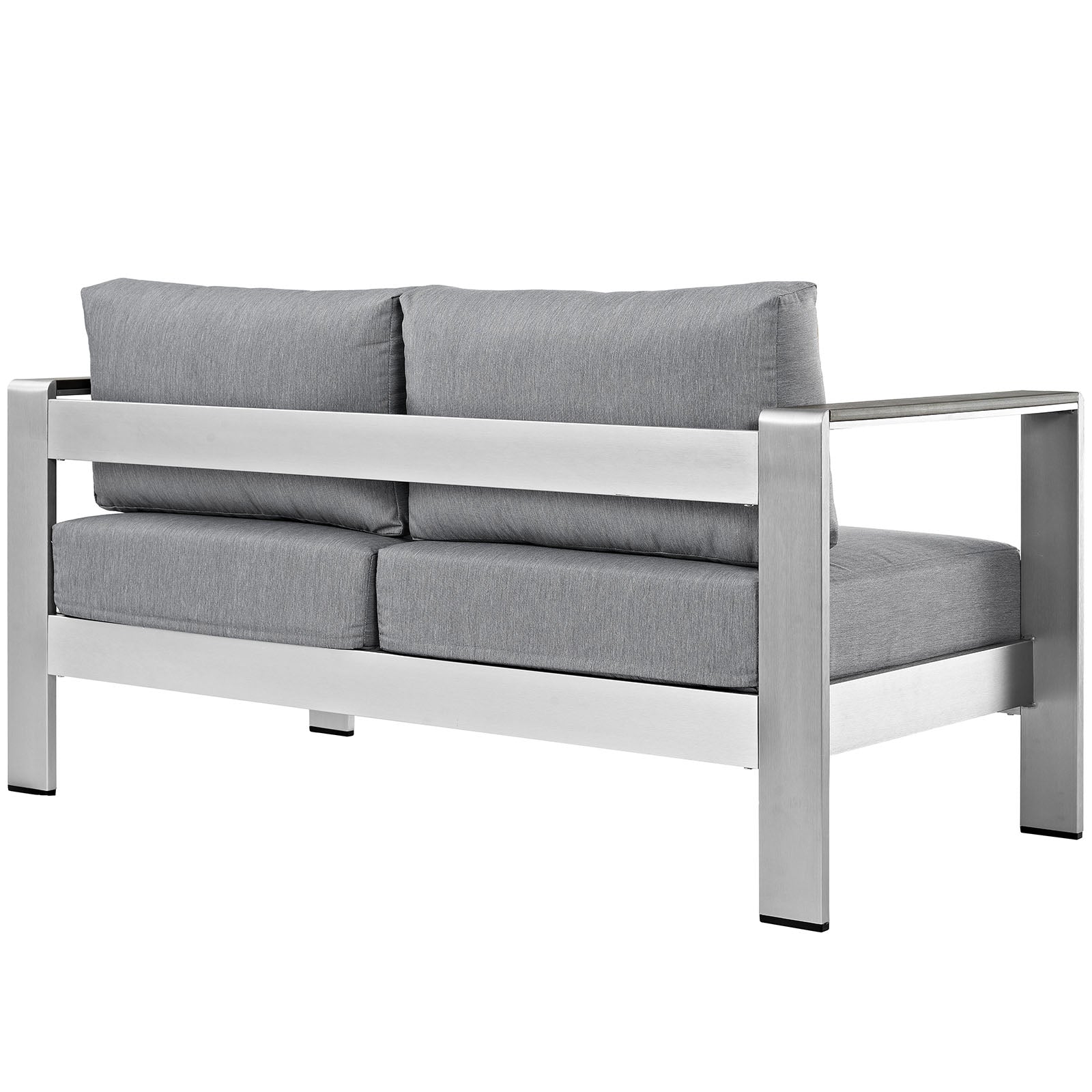 Modway Outdoor Sofas - Shore Outdoor Loveseat Gray & Silver