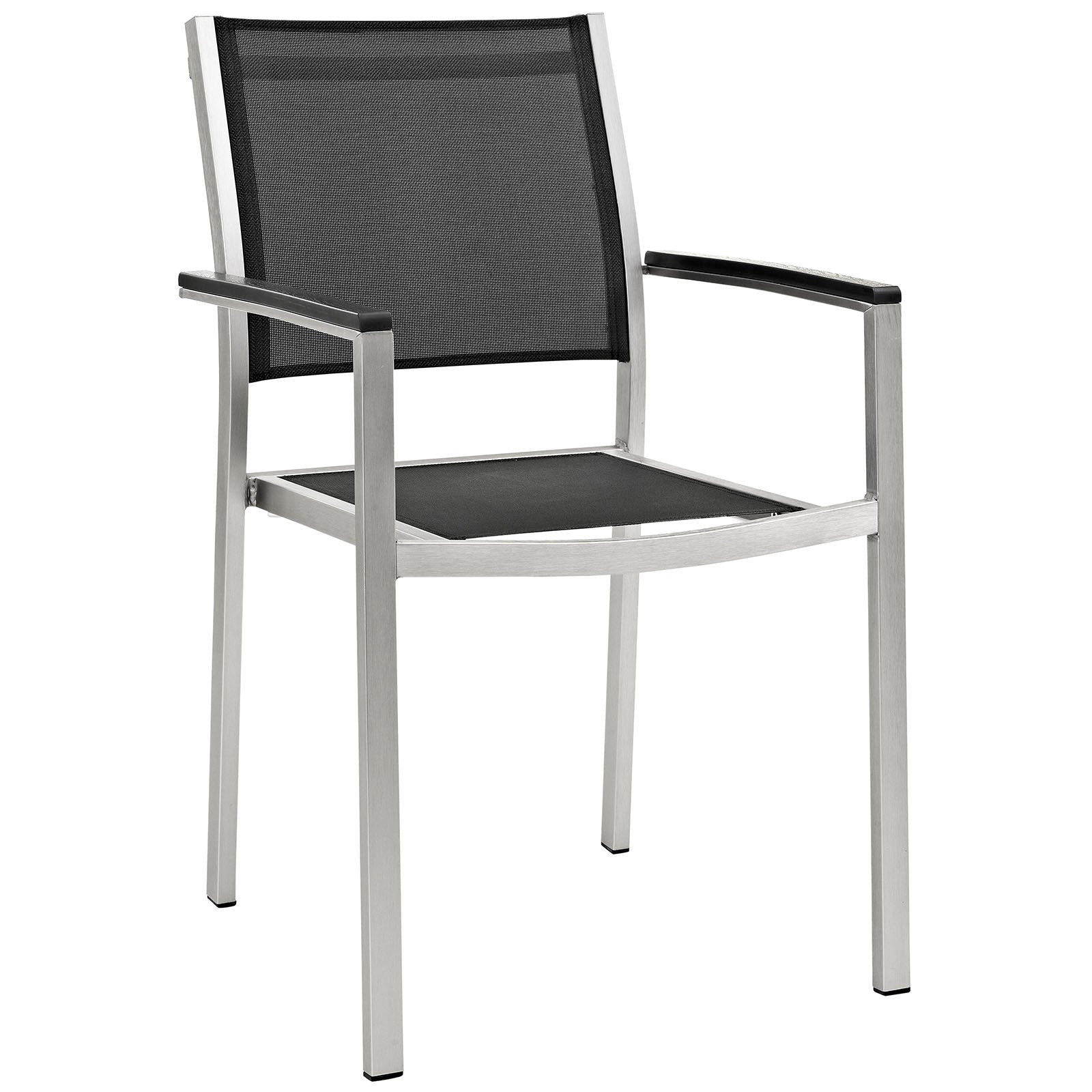 Modway Outdoor Dining Chairs - Shore Dining Chair Silver & Black