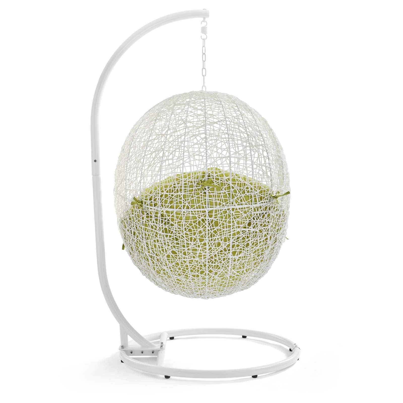 Modway Outdoor Conversation Sets - Hide-Outdoor-Patio-Swing-Chair-With-Stand-White-Peridot