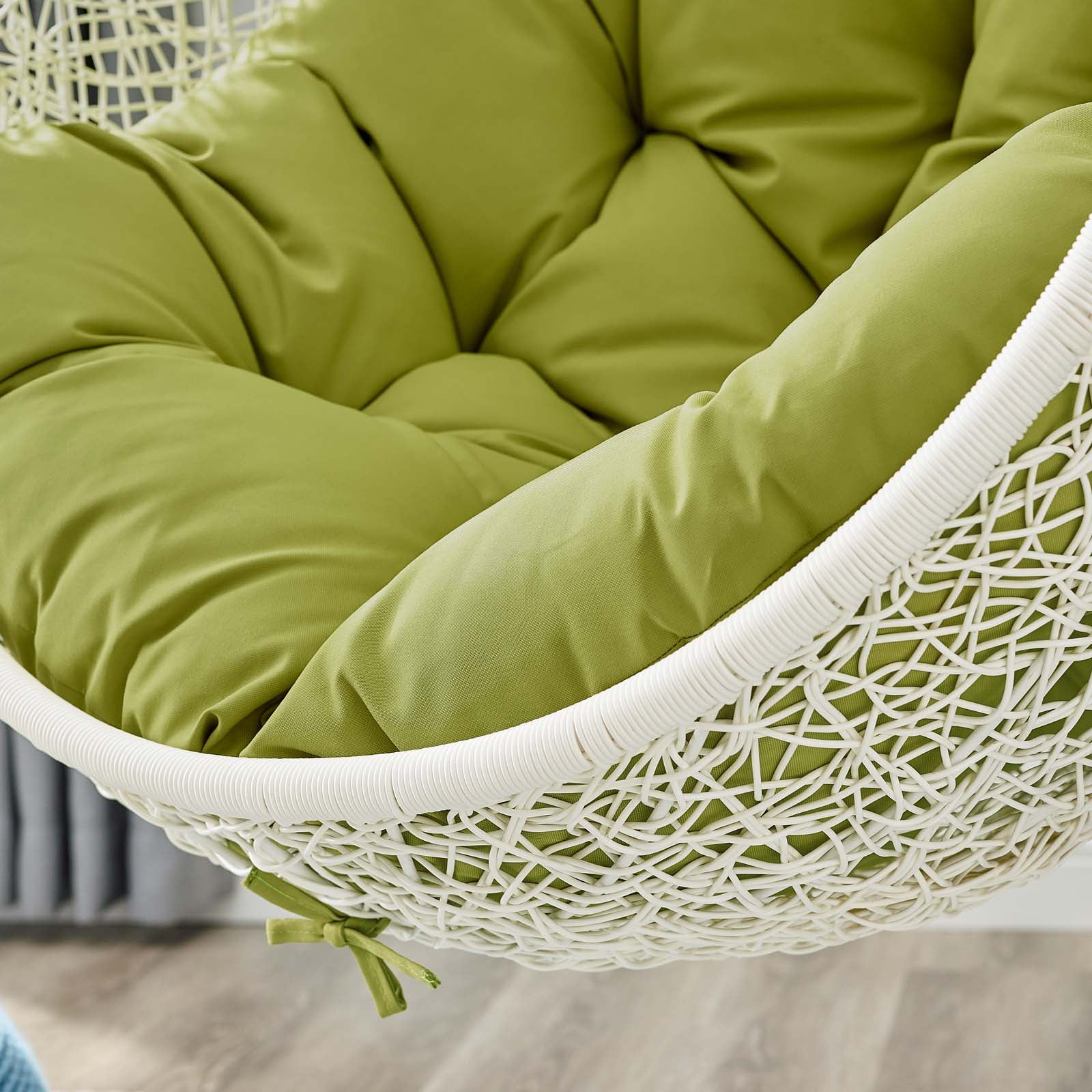 Modway Outdoor Conversation Sets - Hide-Outdoor-Patio-Swing-Chair-With-Stand-White-Peridot