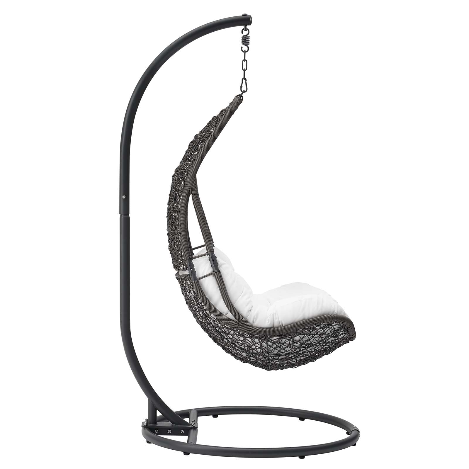 Modway Outdoor Swings - Abate Outdoor Patio Swing Chair With Stand Gray White