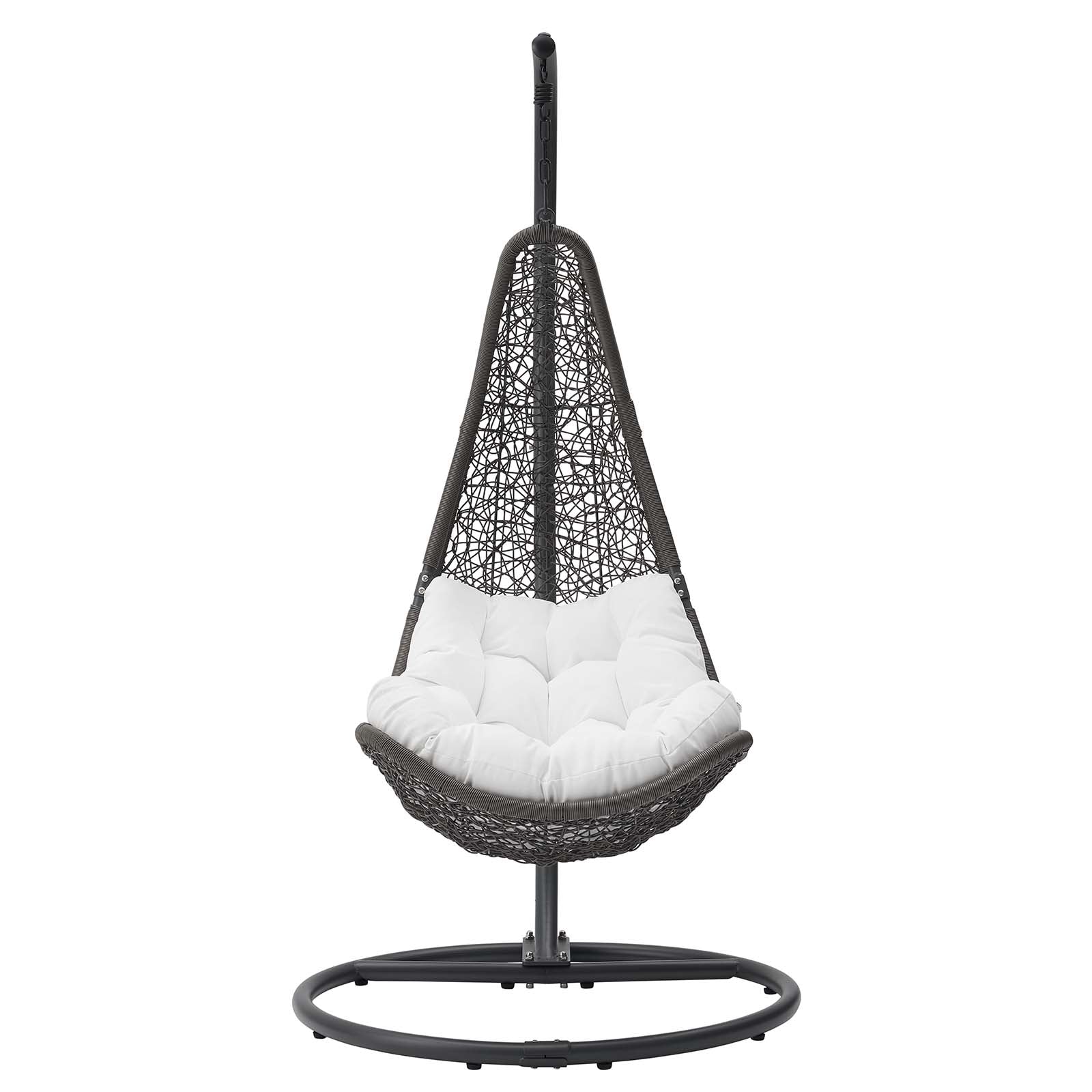 Modway Outdoor Swings - Abate Outdoor Patio Swing Chair With Stand Gray White