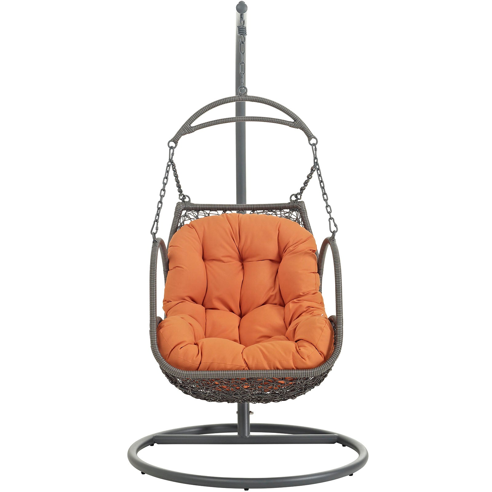 Modway Outdoor Swings - Arbor Outdoor Patio Wood Swing Chair Orange
