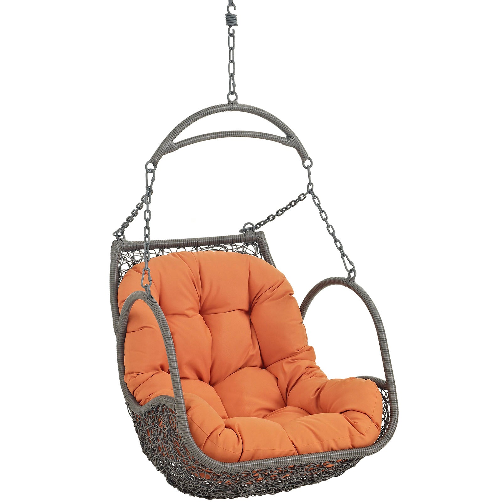 Modway Outdoor Swings - Arbor Outdoor Patio Wood Swing Chair Orange