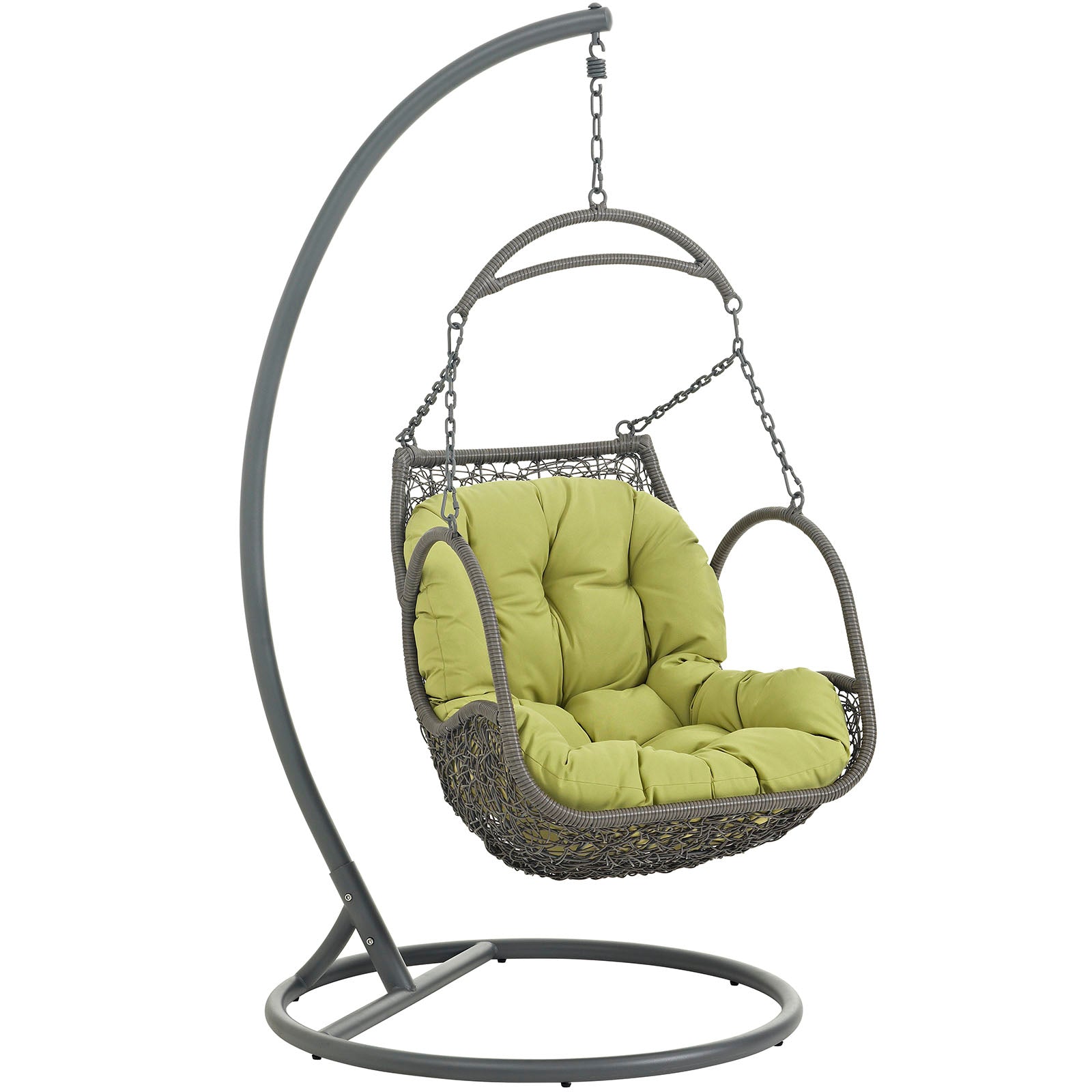 Modway Outdoor Swings - Arbor Outdoor Patio Wood Swing Chair Peridot