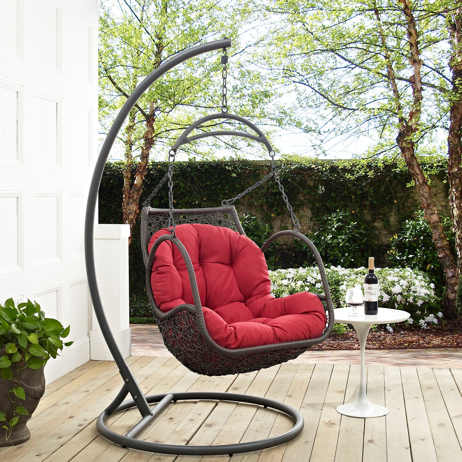 Modway Outdoor Swings - Arbor Outdoor Swing Chair Red