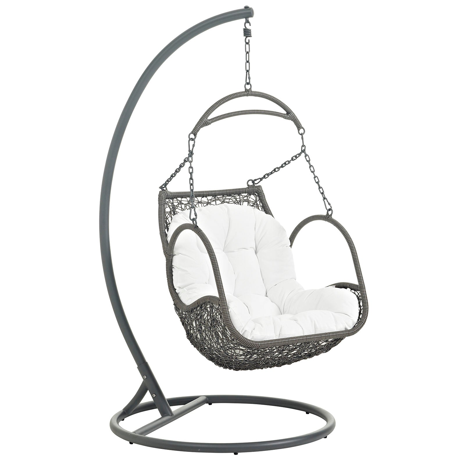 Modway Outdoor Swings - Arbor Outdoor Patio Wood Swing Chair White