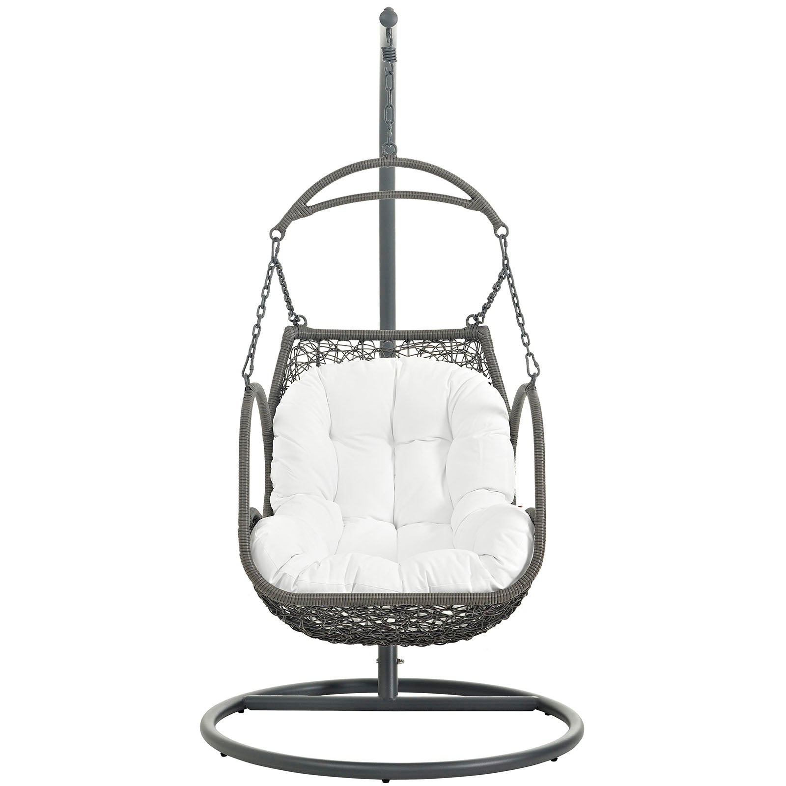 Modway Outdoor Swings - Arbor Outdoor Patio Wood Swing Chair White